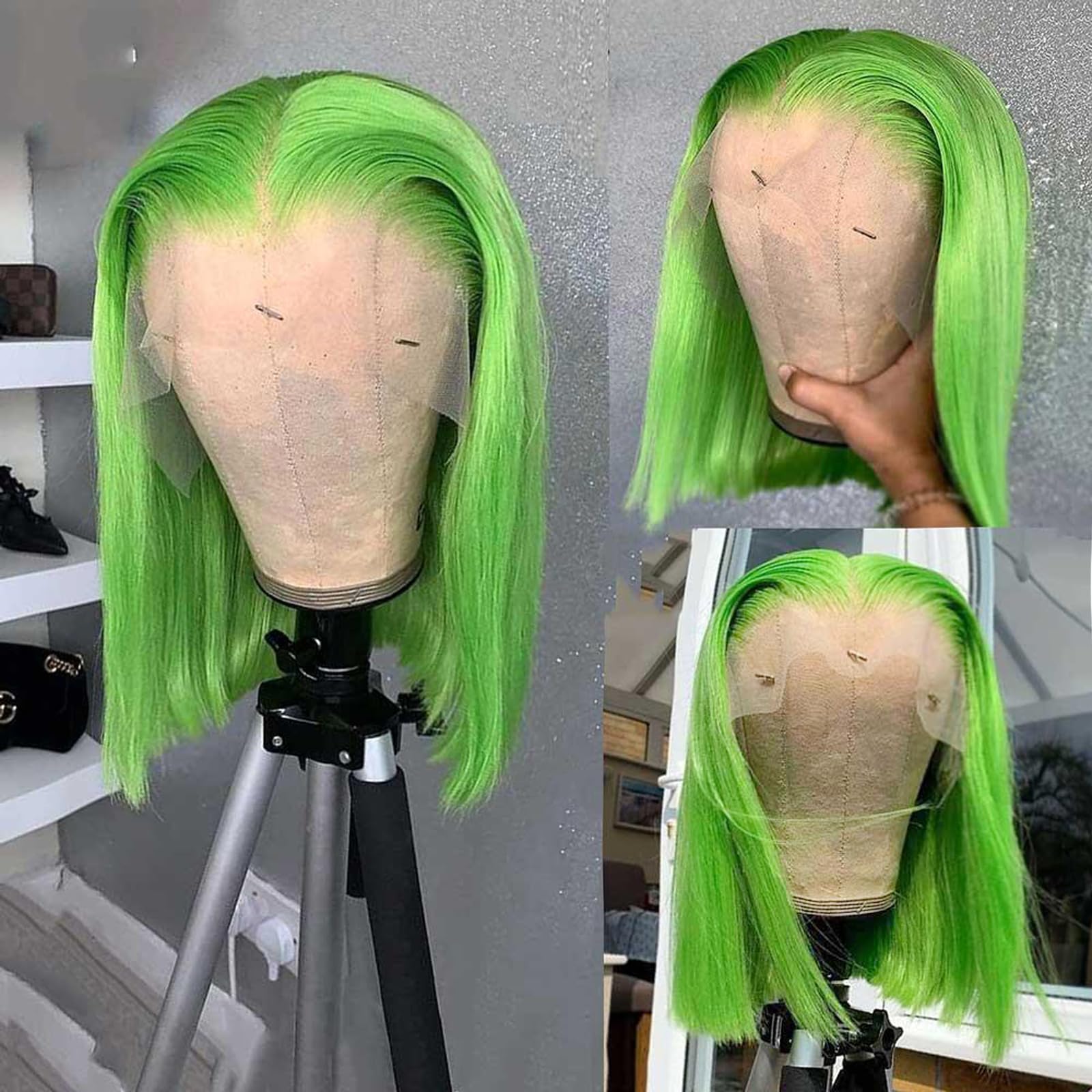 Green Bob Wig Human Hair Wear And Go Glueless Bob Wig 13X4 Hd Lace Front Wigs Human Hair Bob Human Hair Wigs For Black Women 200