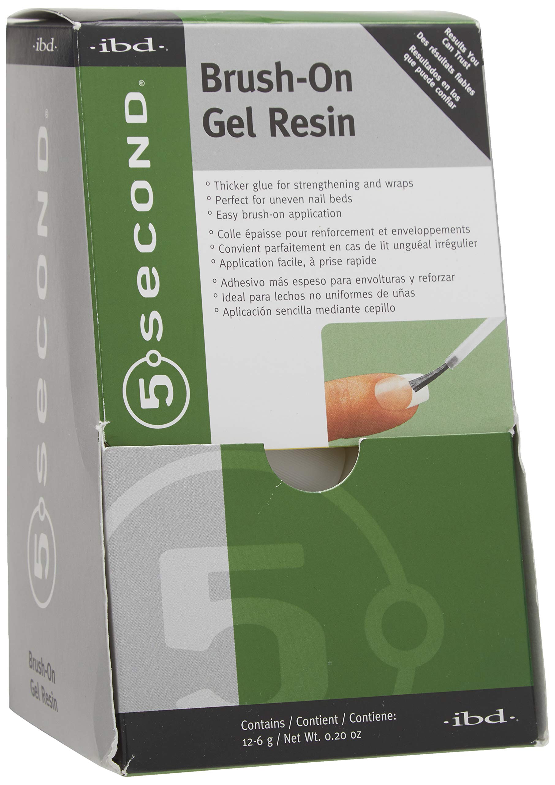 IBD Brush-on Gel Resin - 0.20 oz, Durable Clear Resin for Nail Art, Model 1210231003