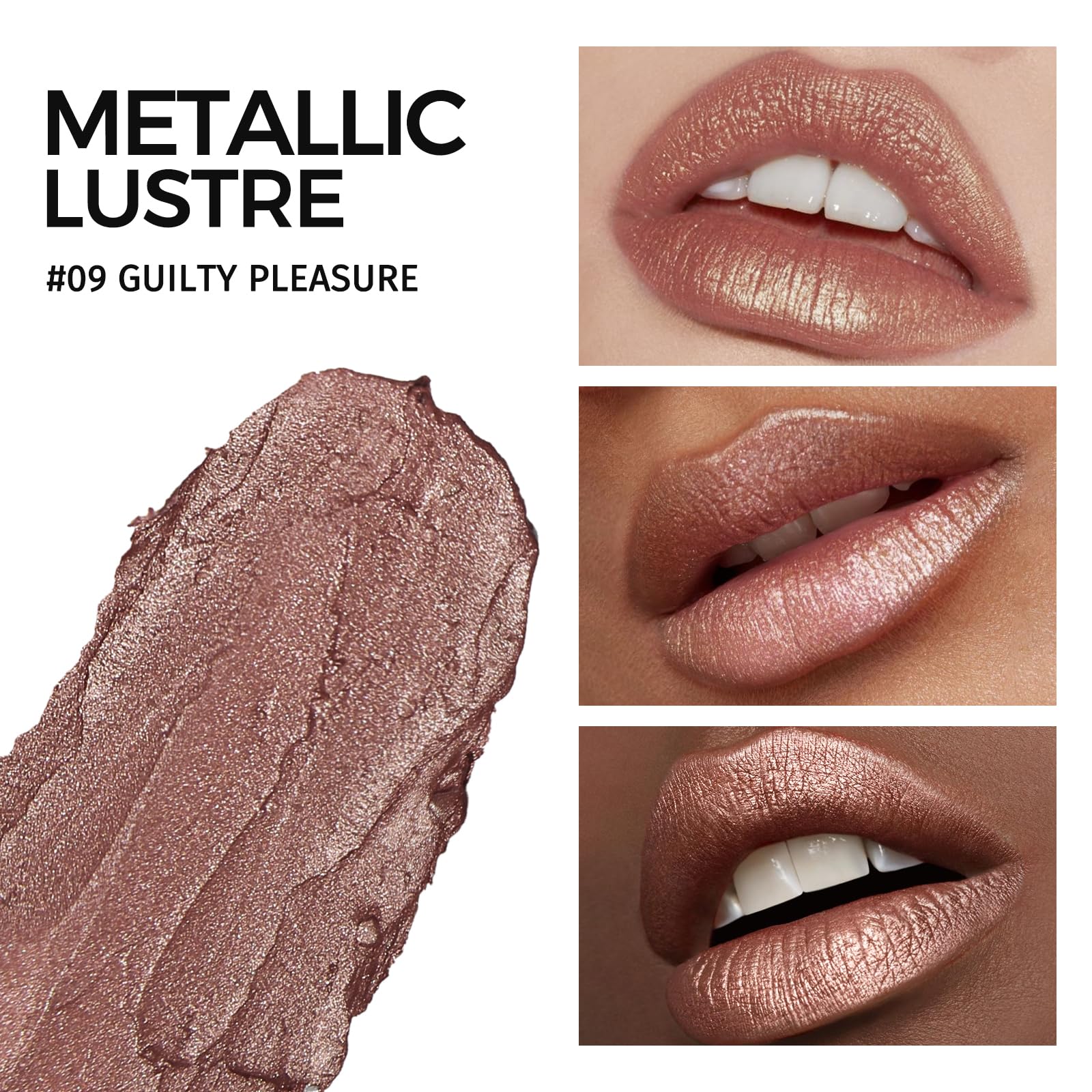 Anglicolor Glitter Lipstick - High Impact, Moisturizing, Full-Coverage, 0.14 oz, Metallic Brown, Vegan & Cruelty-Free
