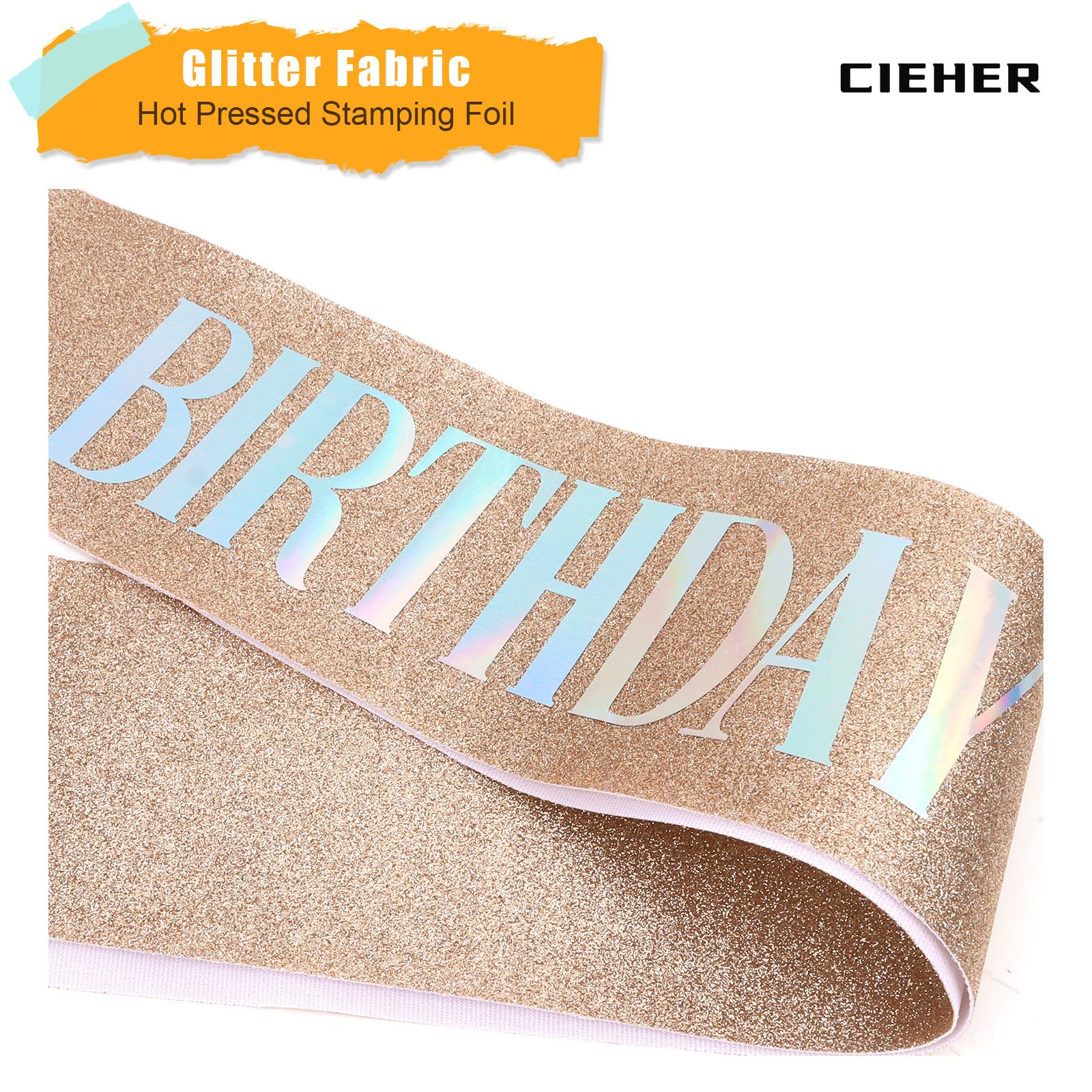 Cieher Rose Gold Queen Sash For 21St, 30Th Birthday Decorations And Gifts For Women And Girls, 67''L X 3.6''W
