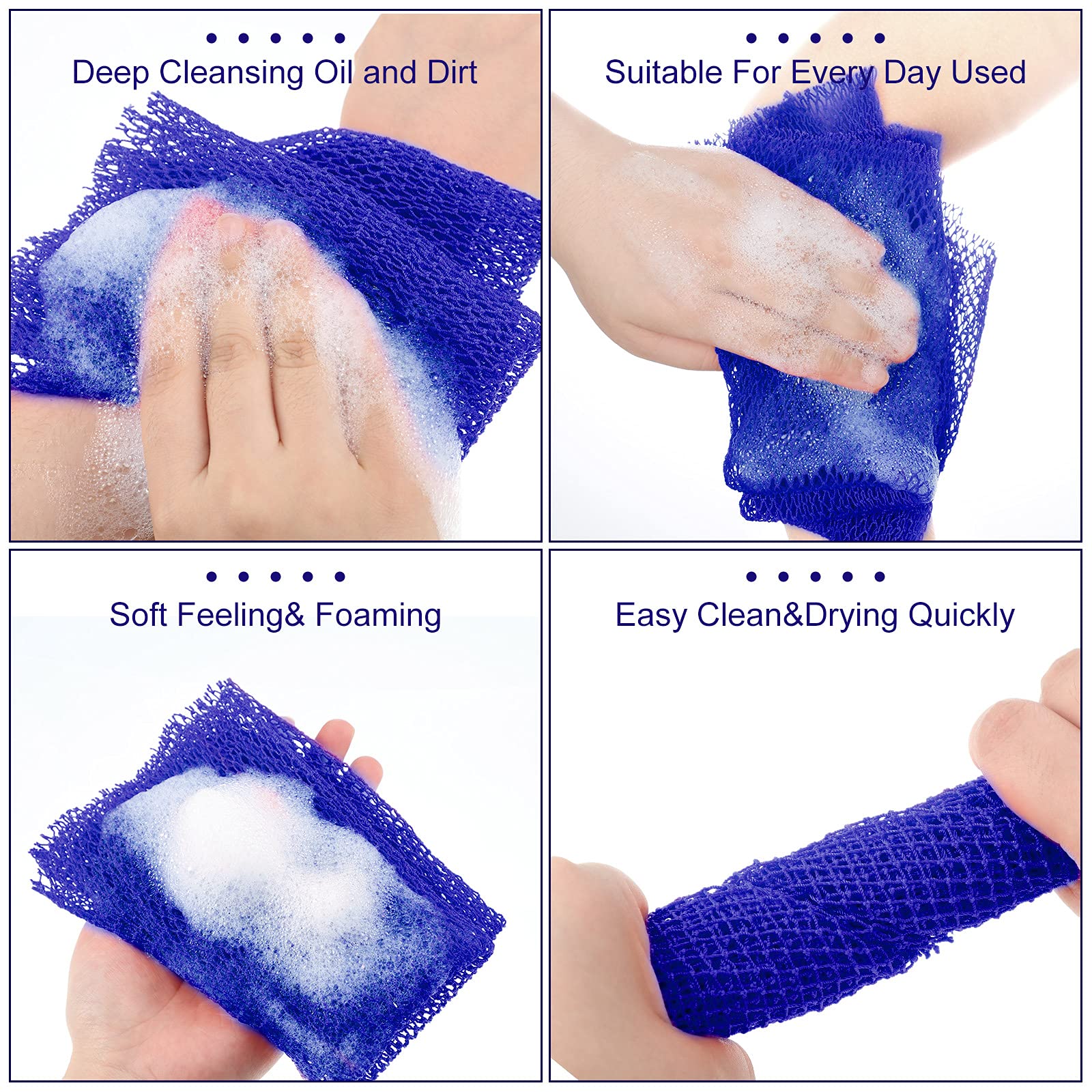African Long Bathing Net Sponge Long Net Shower Body Scrubber Back Scrubber Skin Smoother Net Bathing Sponge For Daily Use Or St