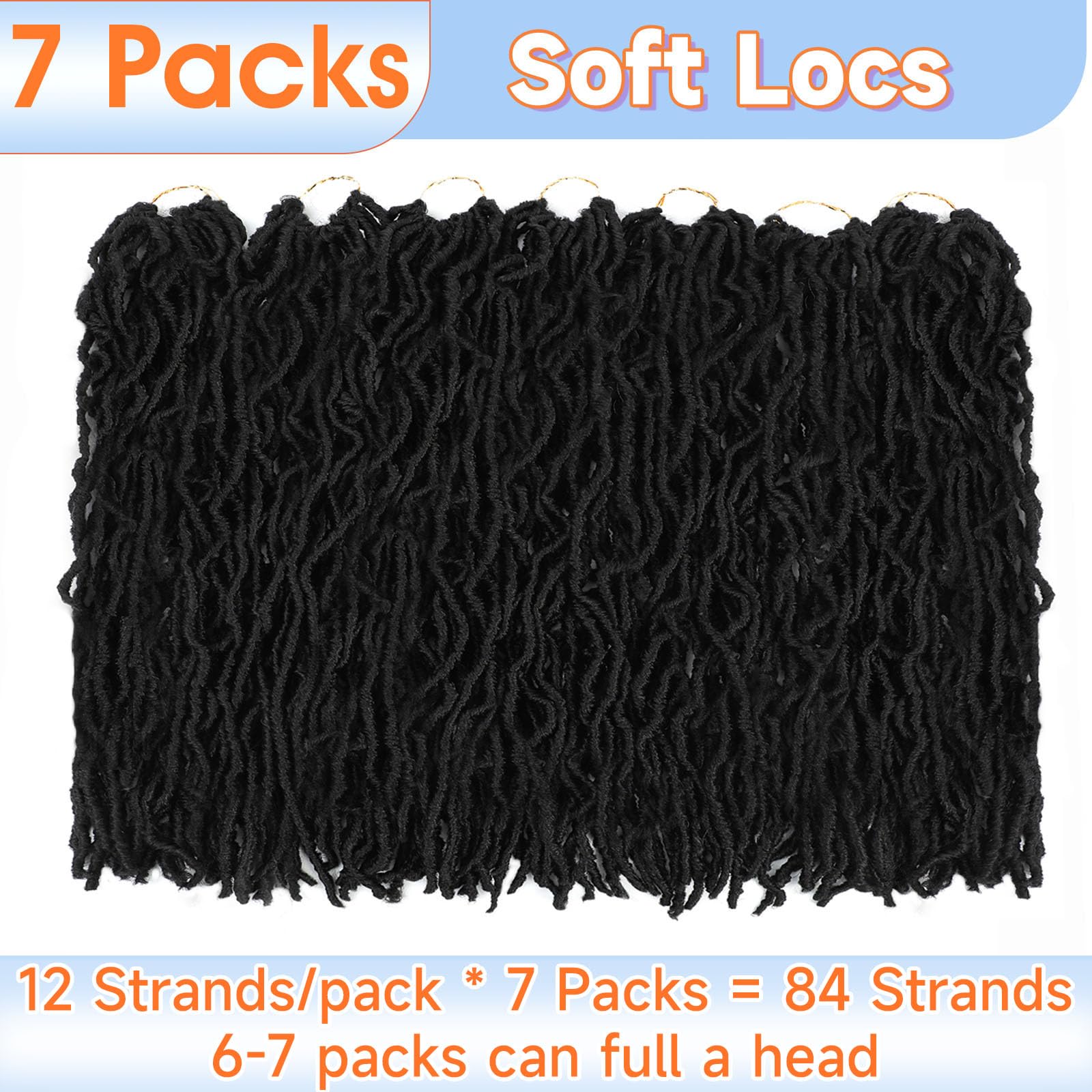 Faux Locs Crochet Hair 22 Inch 7 Packs Soft Locs Crochet Braids Pre Looped Crochet Locs For Women Natural Black Butterfly Faux L