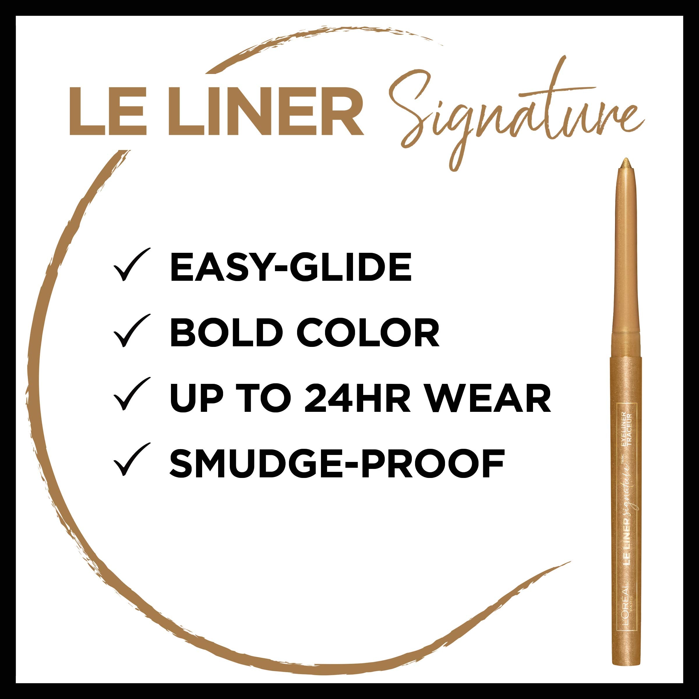 LOr  al Paris Makeup Le Liner Signature Mechanical Eyeliner, Easy-Glide, Smudge Resistant, Bold Color, Long Lasting, Waterproof