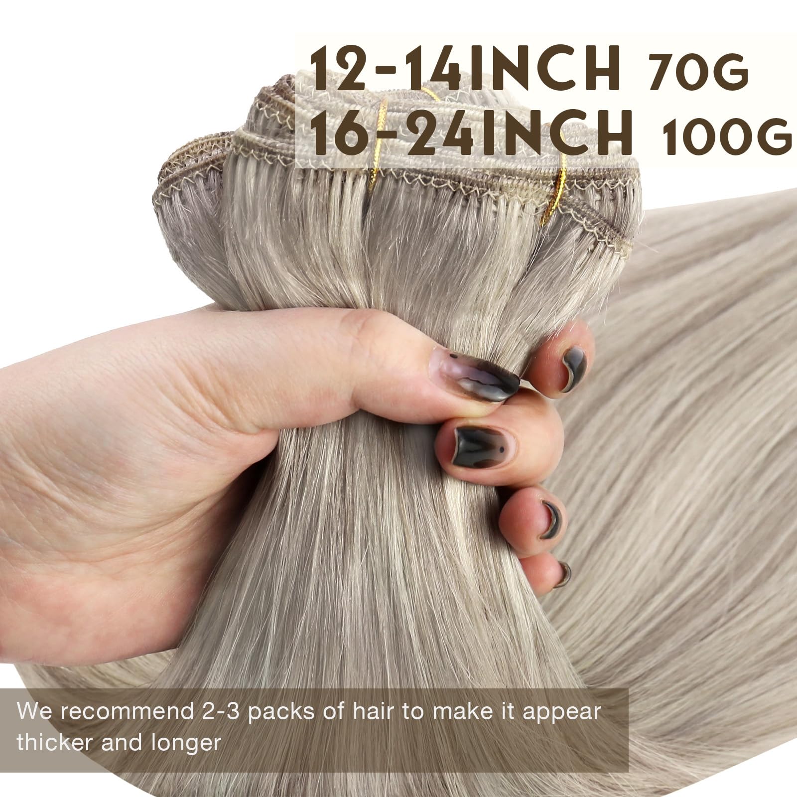 Sunny 12Inch Sew In Hair Extensions Real Human Hair Blonde Highlights Weft Hair Extensions Dirty Blonde With Platinum Blonde Hig