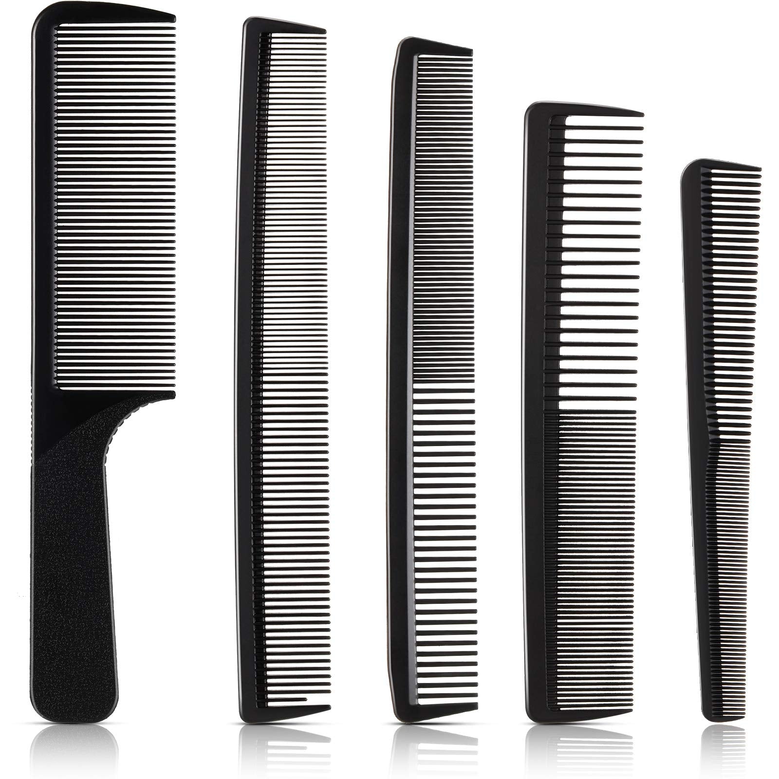 5 Pieces Hair Cutting Comb Barber Comb Hair Styling Combs Fine Teeth Carbon Comb Set Anti Static Heat Resistant Hairdressing Tap