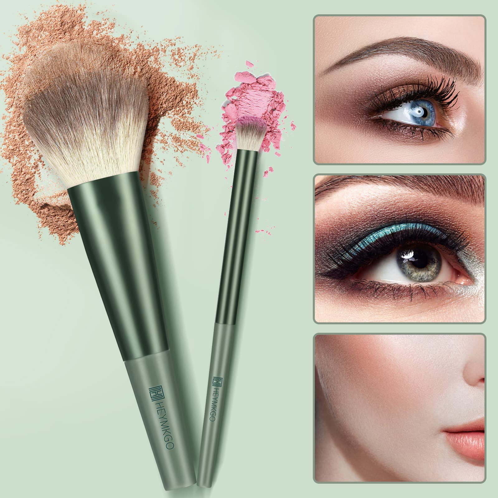 Makeup Brushes Set, Heymkgo 11Pcs Makeup Brush Set Premium Synthetic Bristles Conical Handle Kabuki Foundation Face Eyeshadow Br