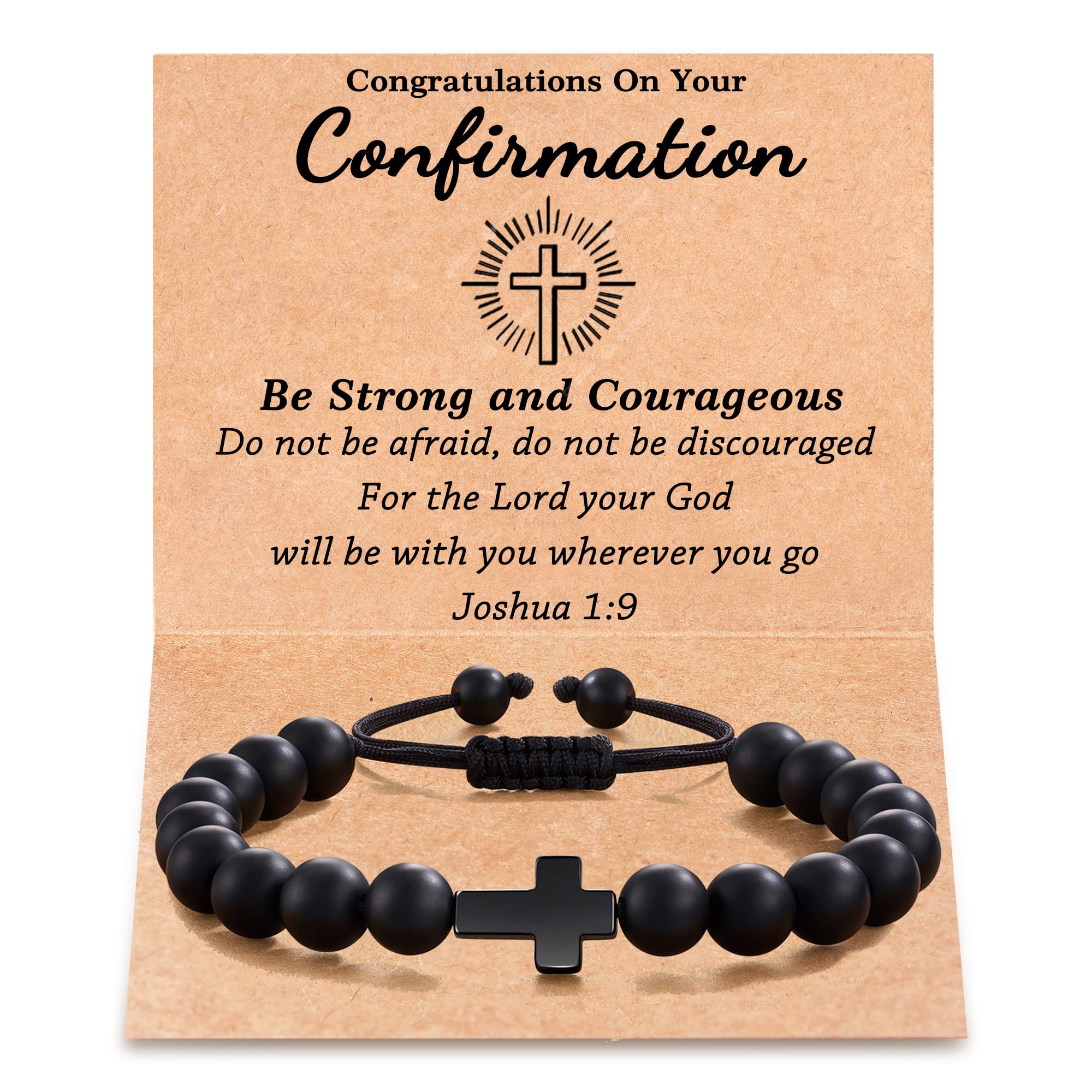 Tarsus Confirmation Gifts for Teenage Boys, Confirmation Decorations Cross Bracelet Catholic Confirmation Gifts for Teen Boys