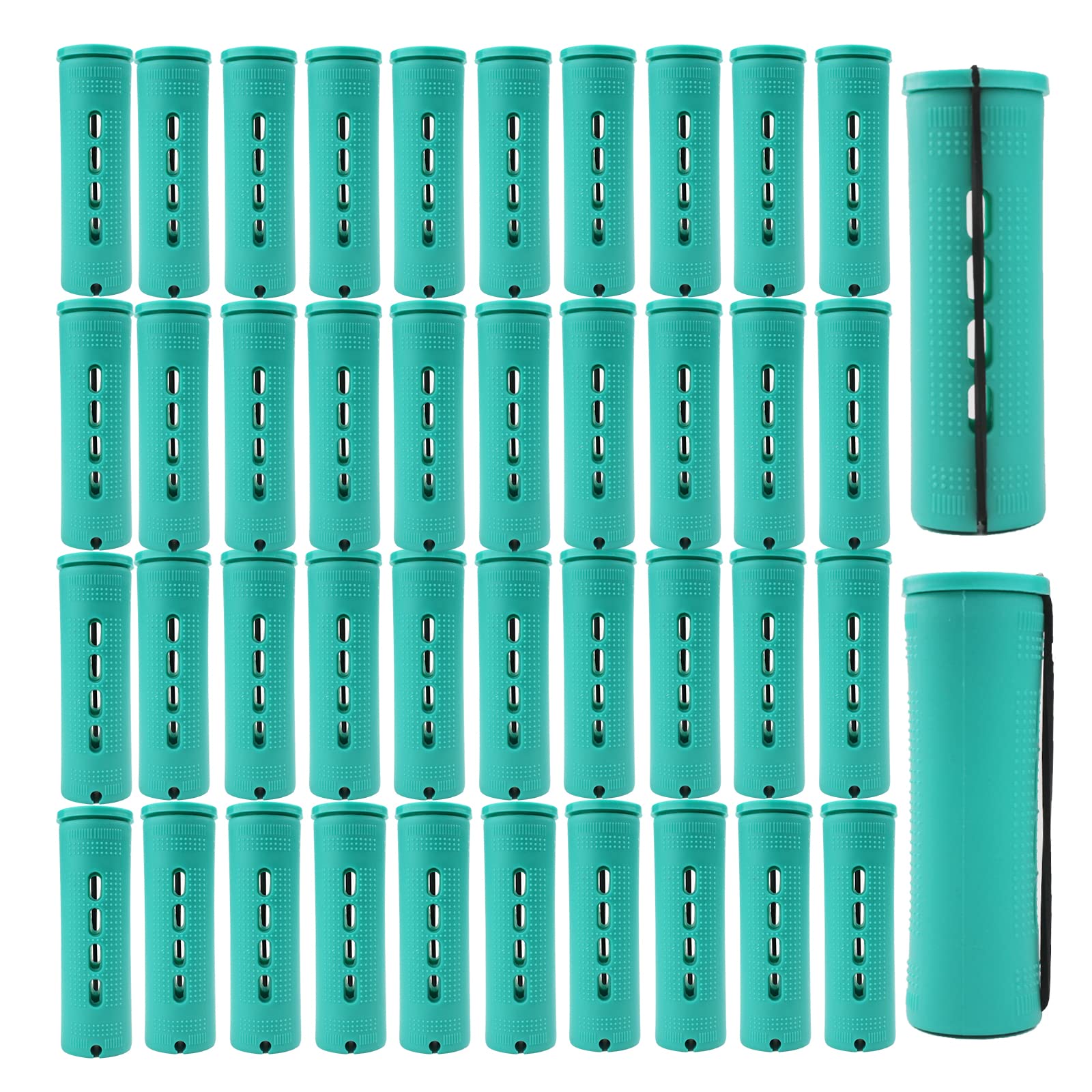 Large Perm Rods,40 pcs Green Color Perm Rods for Natural Hair Jumbo Cold Wave Rods for Long Short Hair Hair Roller Hair Curlers 