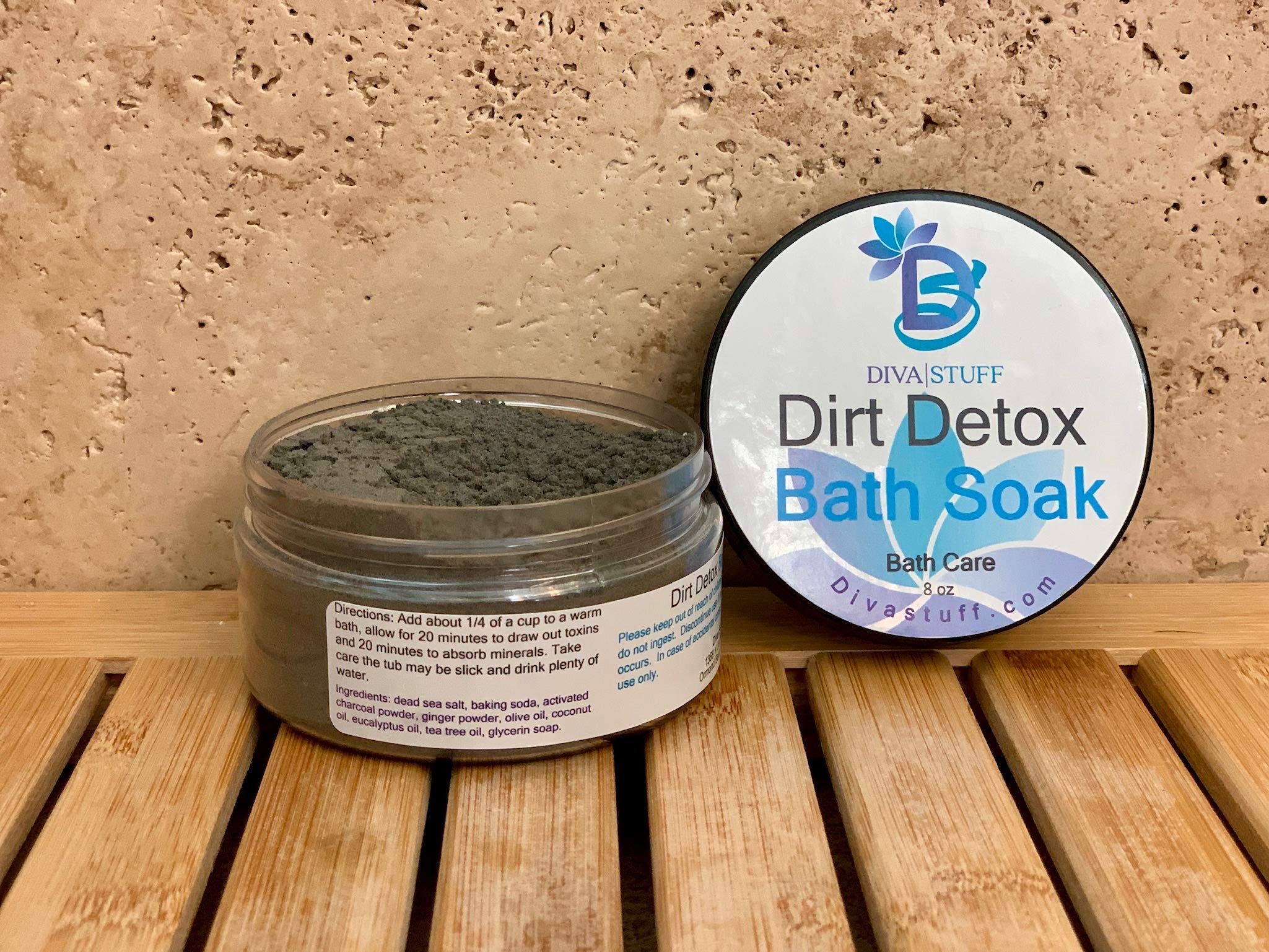 Dirt Detox Bath Soak With Charcoal, Bentonite Clay, Ginger & Sea Salt, By Diva Stuff