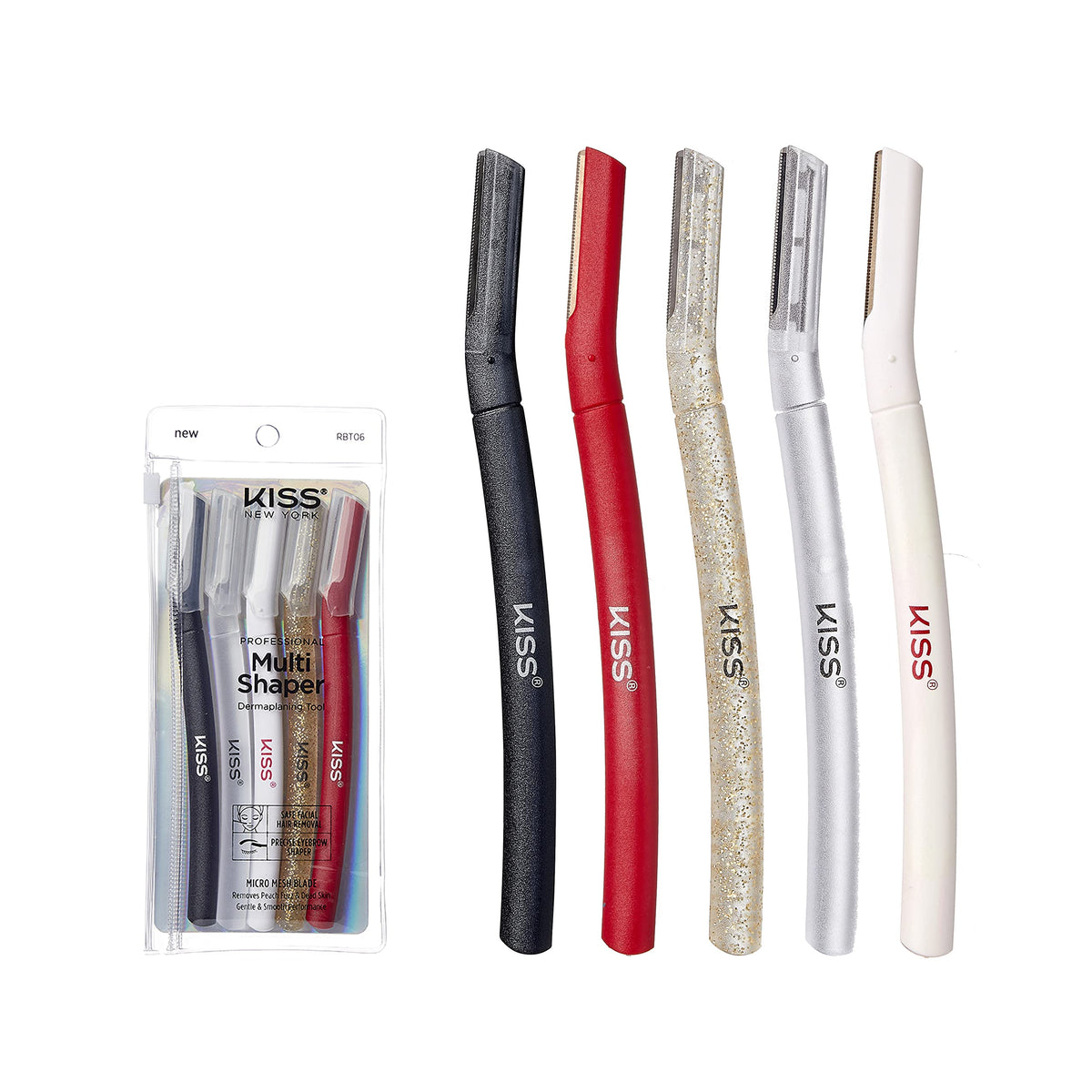 Kiss New York Eyebrow Multi Shaper Eyebrow Trimmer Dermaplanning Tool 5Pcs