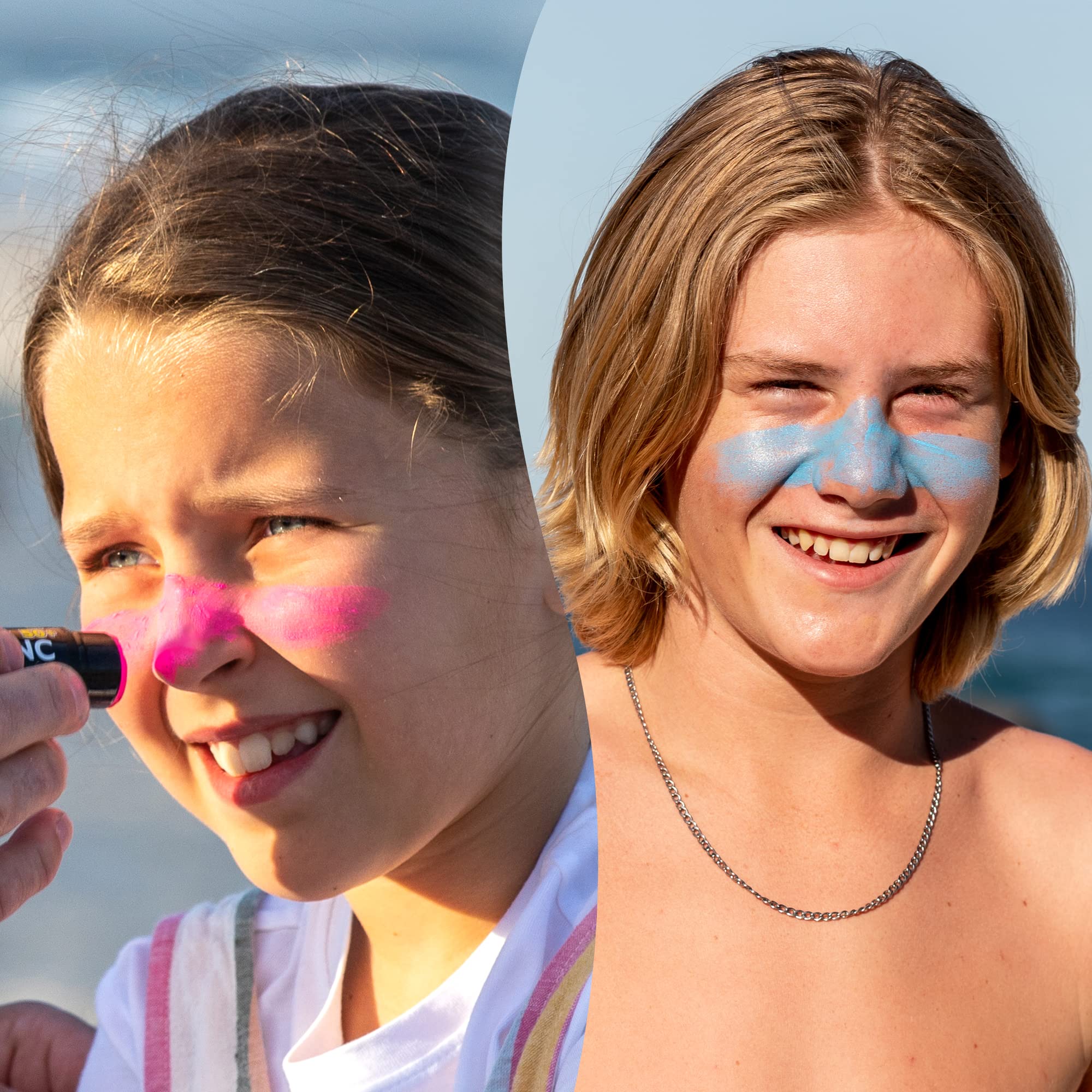 Sun Zapper Zinc Oxide Sunscreen - Pink, White & Blue - Spf 50+ Very High Sun Protection Waterproof Sunblock For Face & Body, Adu