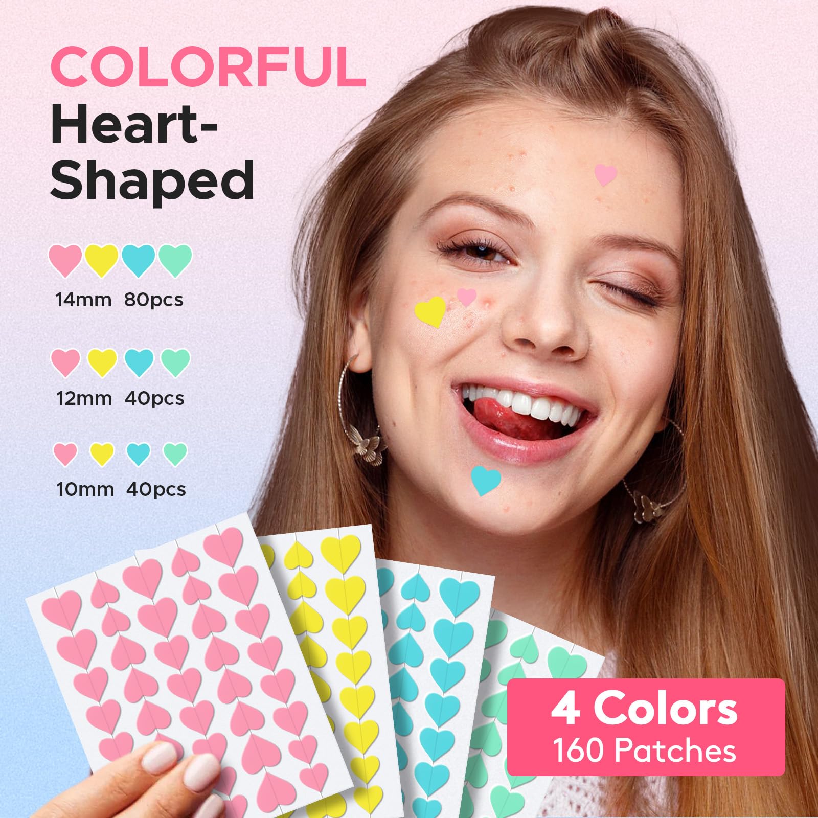 Litbear 3 In 1 Acne Patch For Face, 7 Sizes 368 Patches Hydrocolloid Acne Patches For Chin, Forehead, Nose, 16 Xl Pimple Patches
