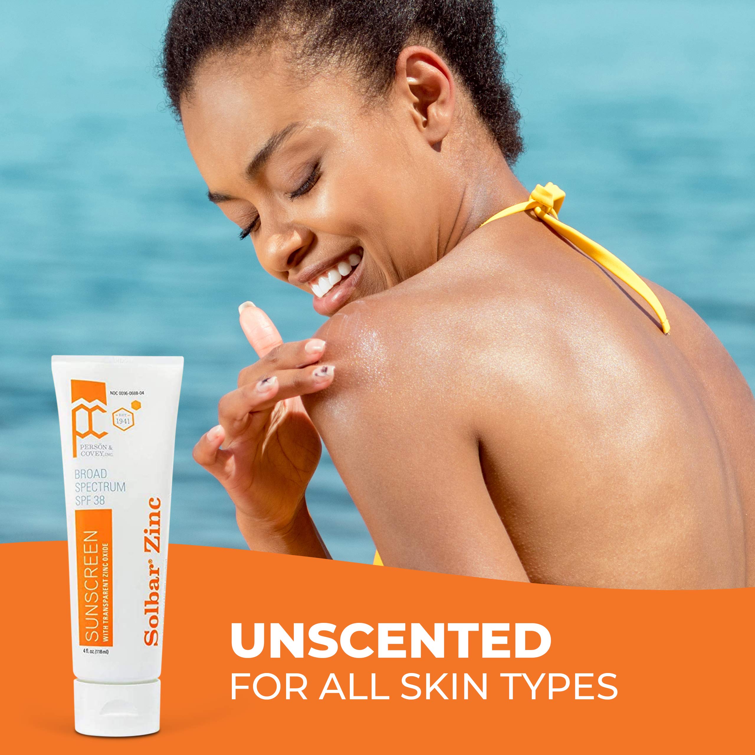 Solbar Sunscreen Zinc Unscented Transparent Cream Spf 38, 4 Oz