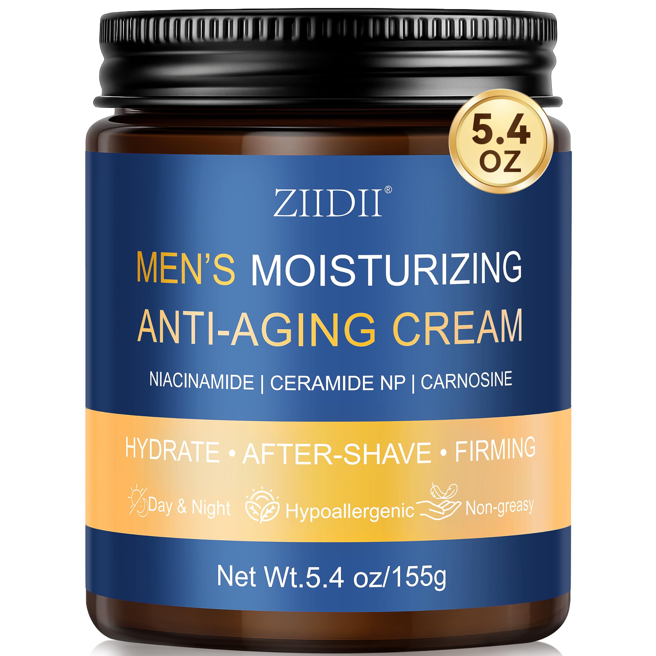 ZIIDII Mens Face Moisturizer with Niacinamide, Ceramide NP & Carnosine