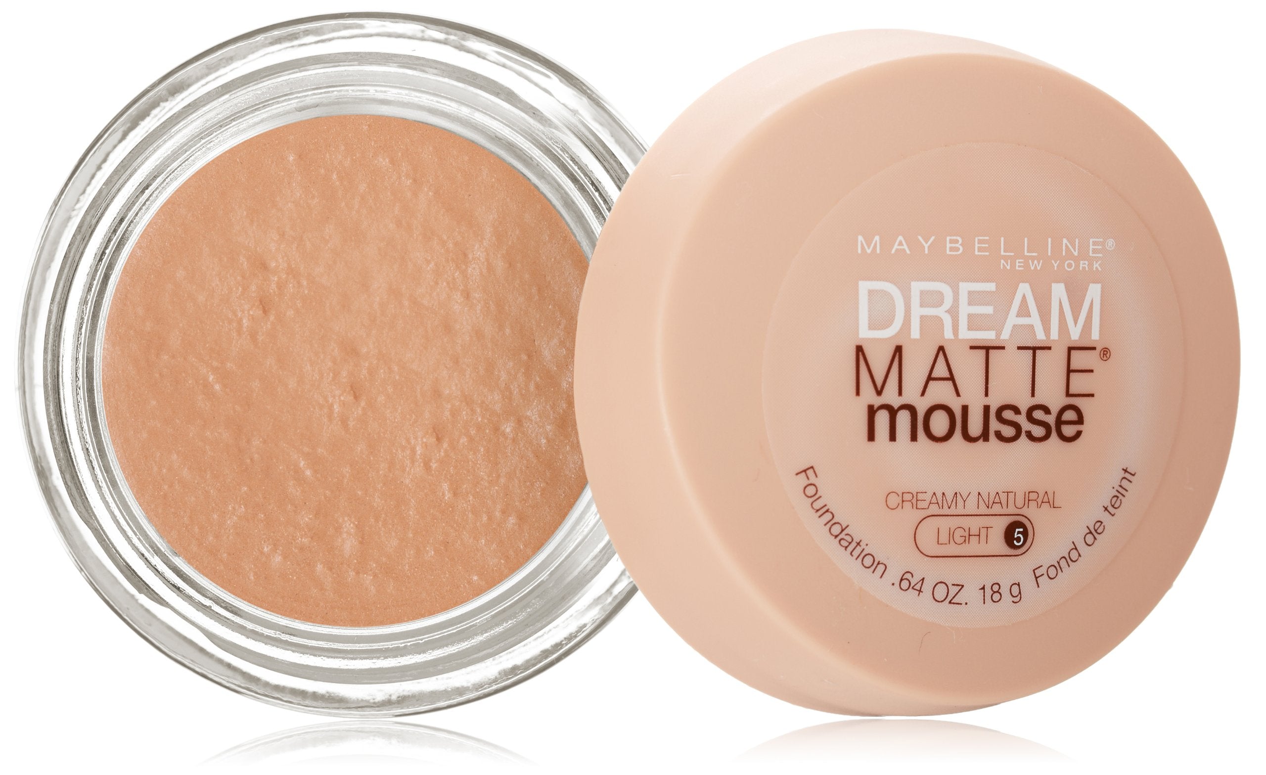 Maybelline New York Dream Matte Mousse Foundation, Creamy Natural, 0.64 Ounce