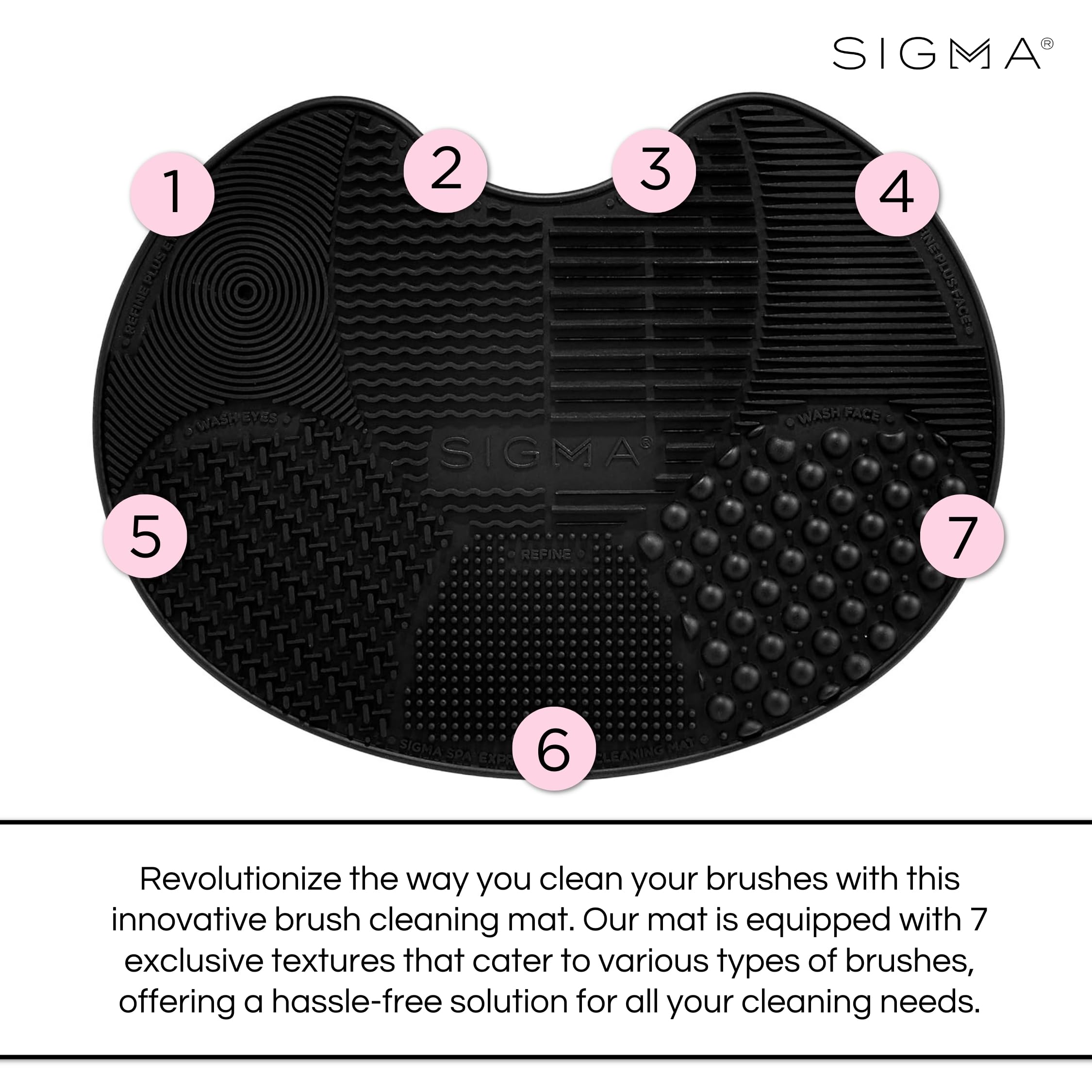 Sigma Beauty Makeup Brush Cleaner Mat - Sigma Spa Express Silicone Makeup Brush Cleaning Mat With Suction Cups For Cleaning Make
