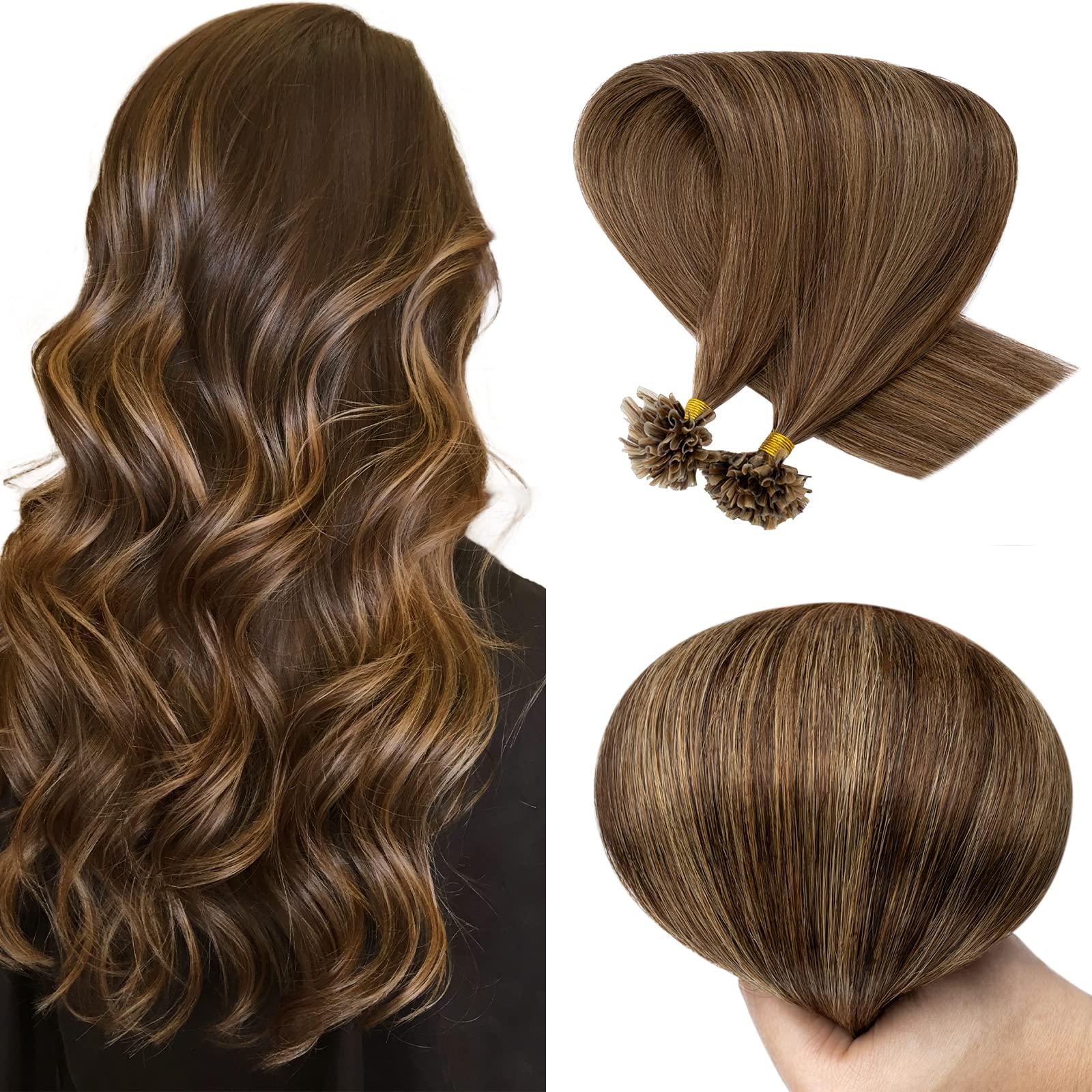U Tip Hair Extensions Human Hair Hot Fusion Pre Bonded U Tips Hair Extensions Highlight Keratin Utips Real Hair Extensions Strai