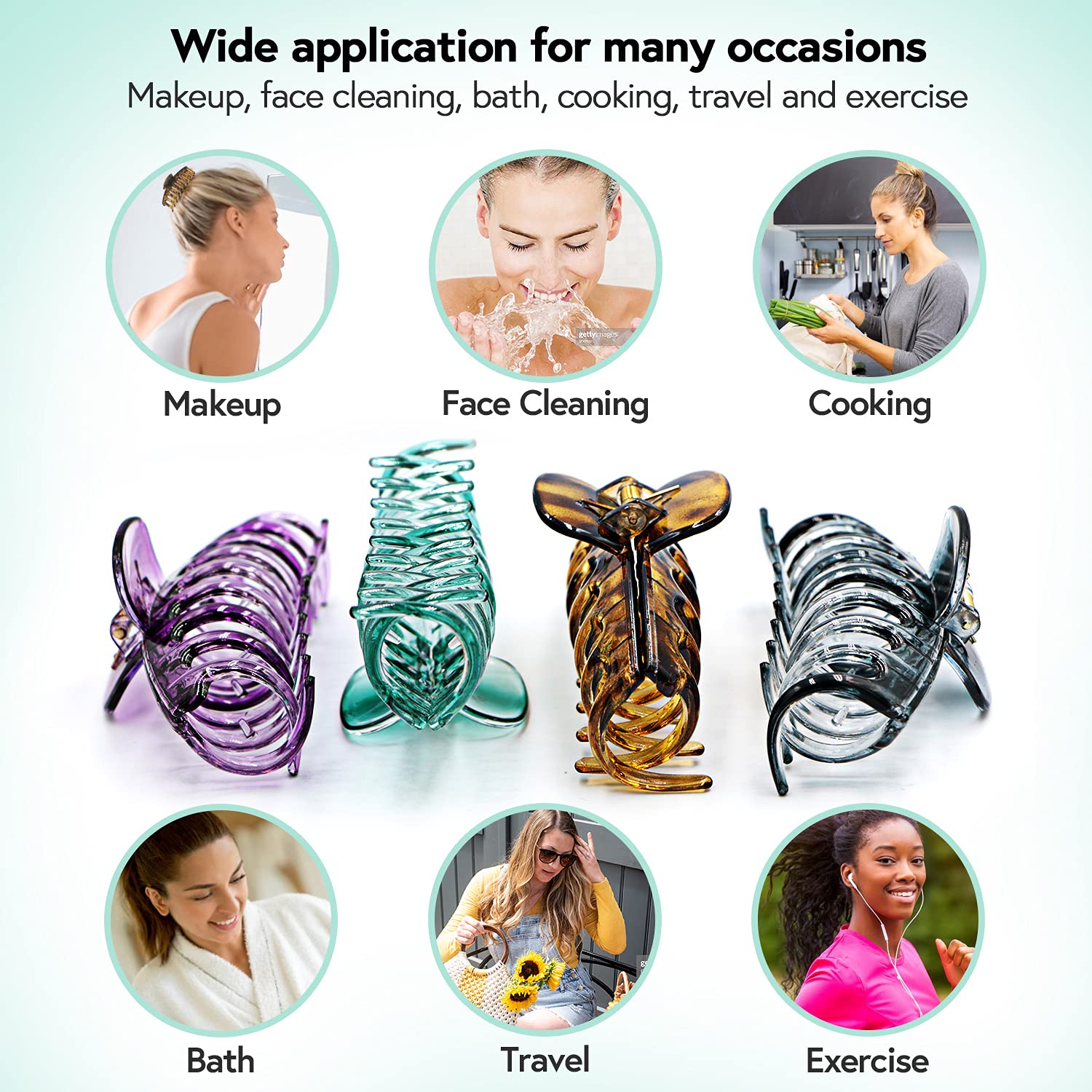 Mary Lavender Hair Clip, 4.33 Inch Big Claw Clips For Women And Girls, Non Slip Strong Hold Tortoise Banana Hair Clips For Thick