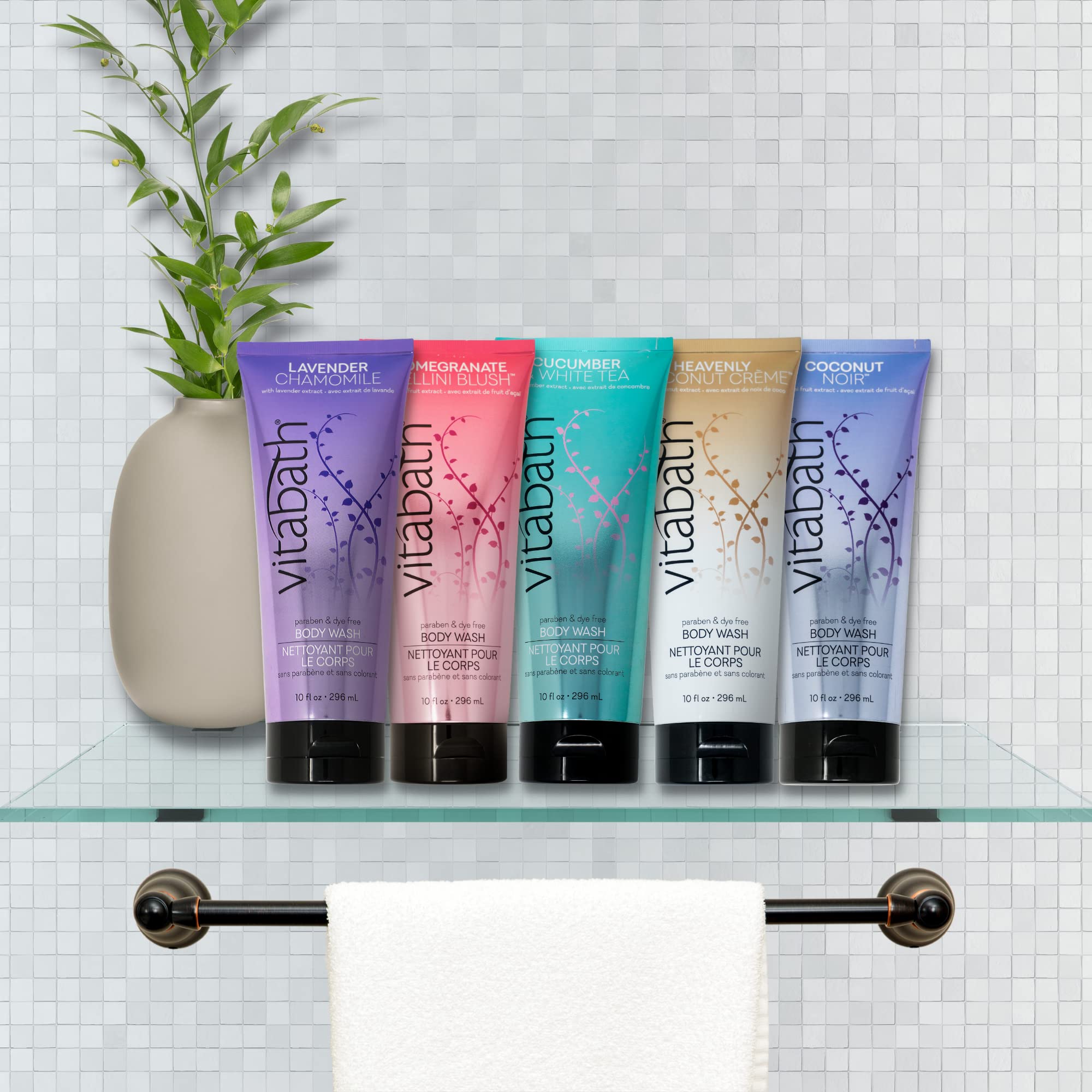 Vitabath Pomegranate Bellini Blush Body Wash Moisturizing Bath & Shower Cleanser & Skincare Radiant Detox & Restore Nourishing B