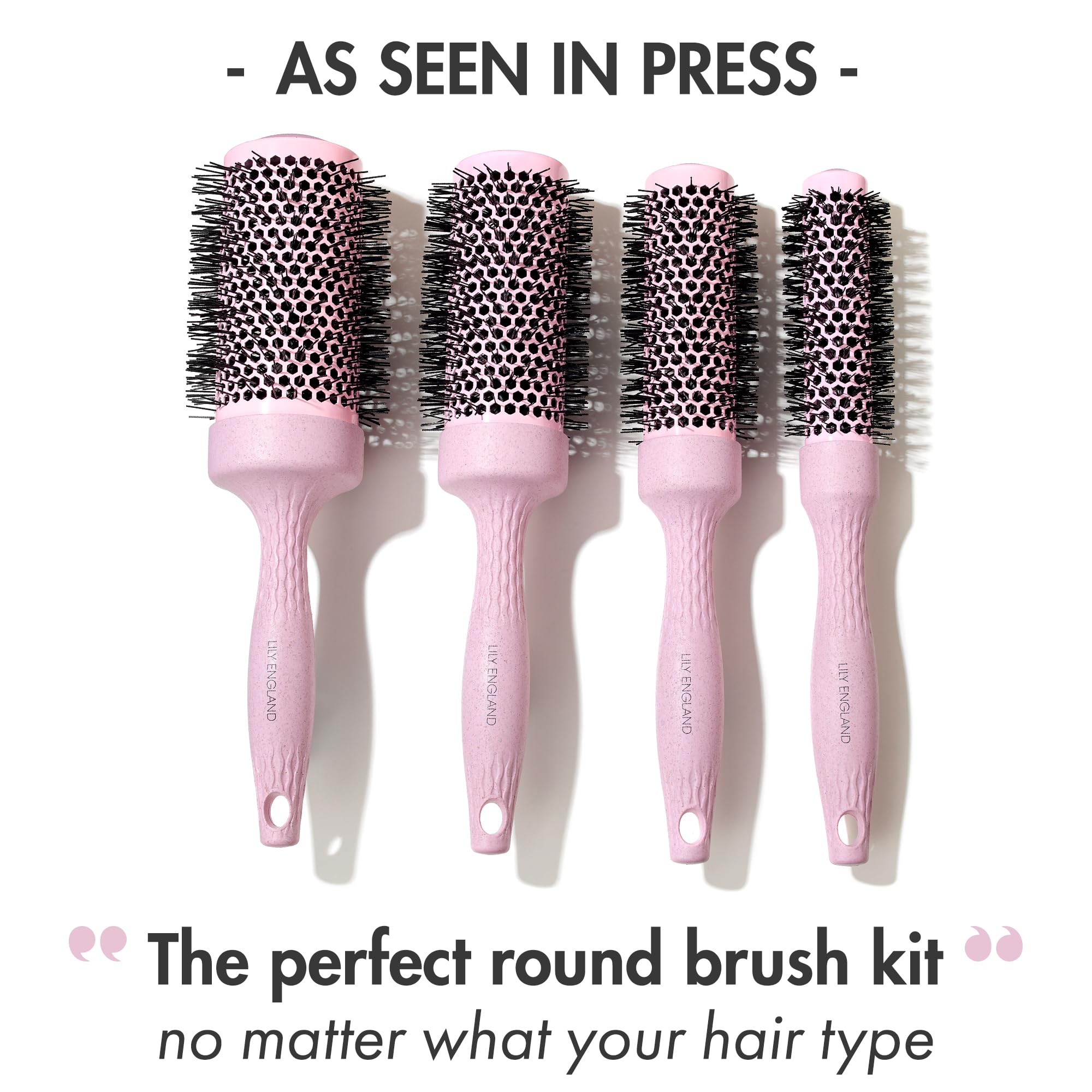 Round Brush Set for Women - Luxury Hair Brushes - Blowout Round Barrel Hairbrush for Blow Drying by Lily England - The Ideal gif