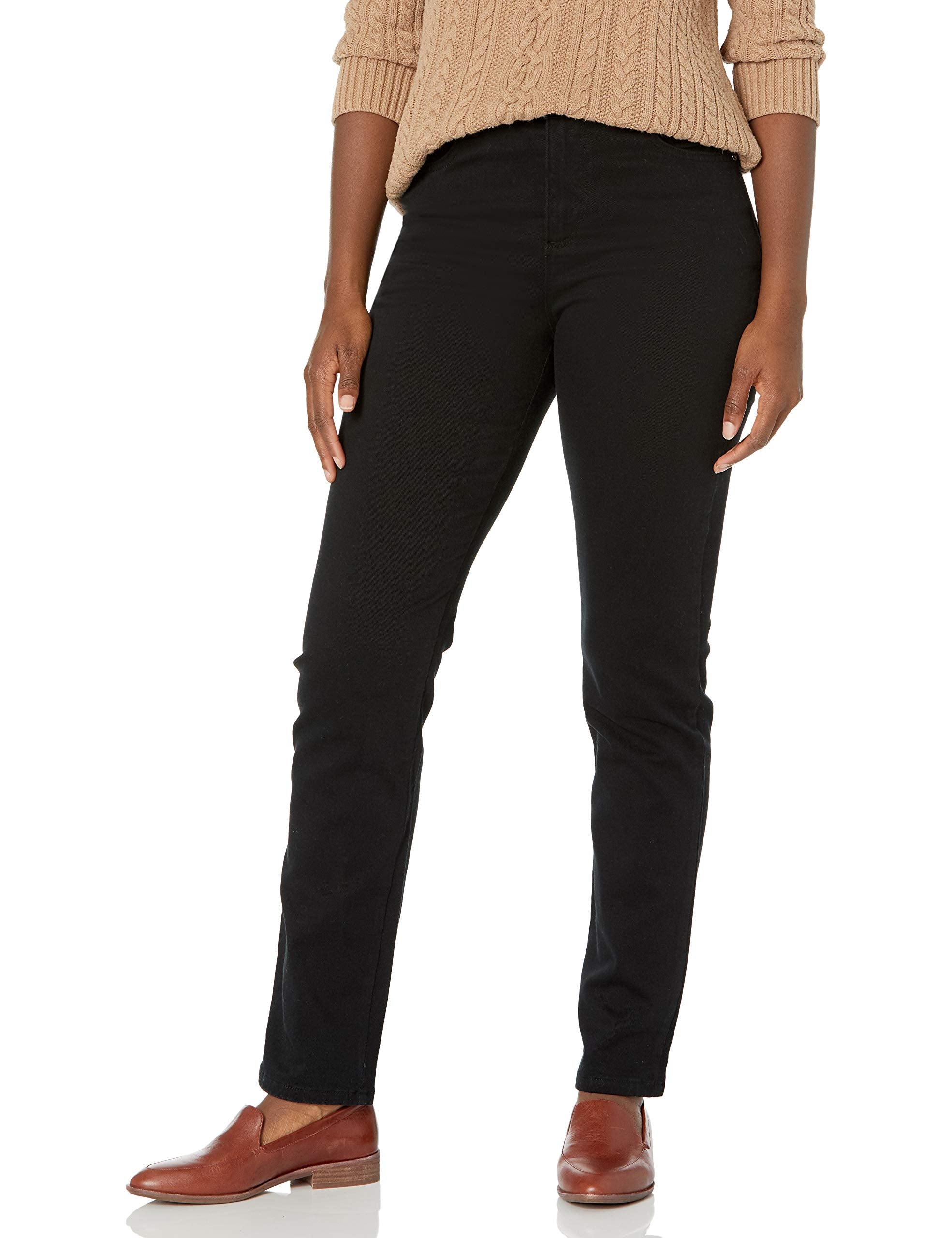 Gloria Vanderbilt Womens Classic Amanda High Rise Tapered Jean For Women - Black 10 Long
