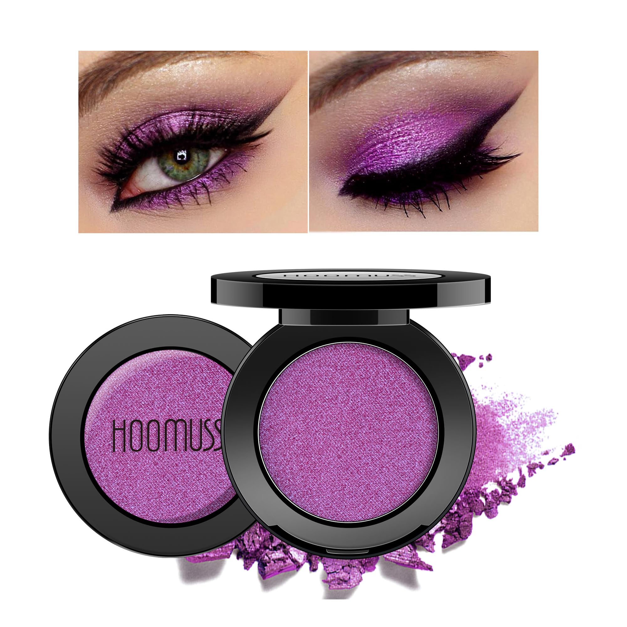 HOOMUSS Purple Eyeshadow Matte Handmade Pressed Eyeshadow Powder Palette Long Lasting With No Creasing High Pigmented Intense Co