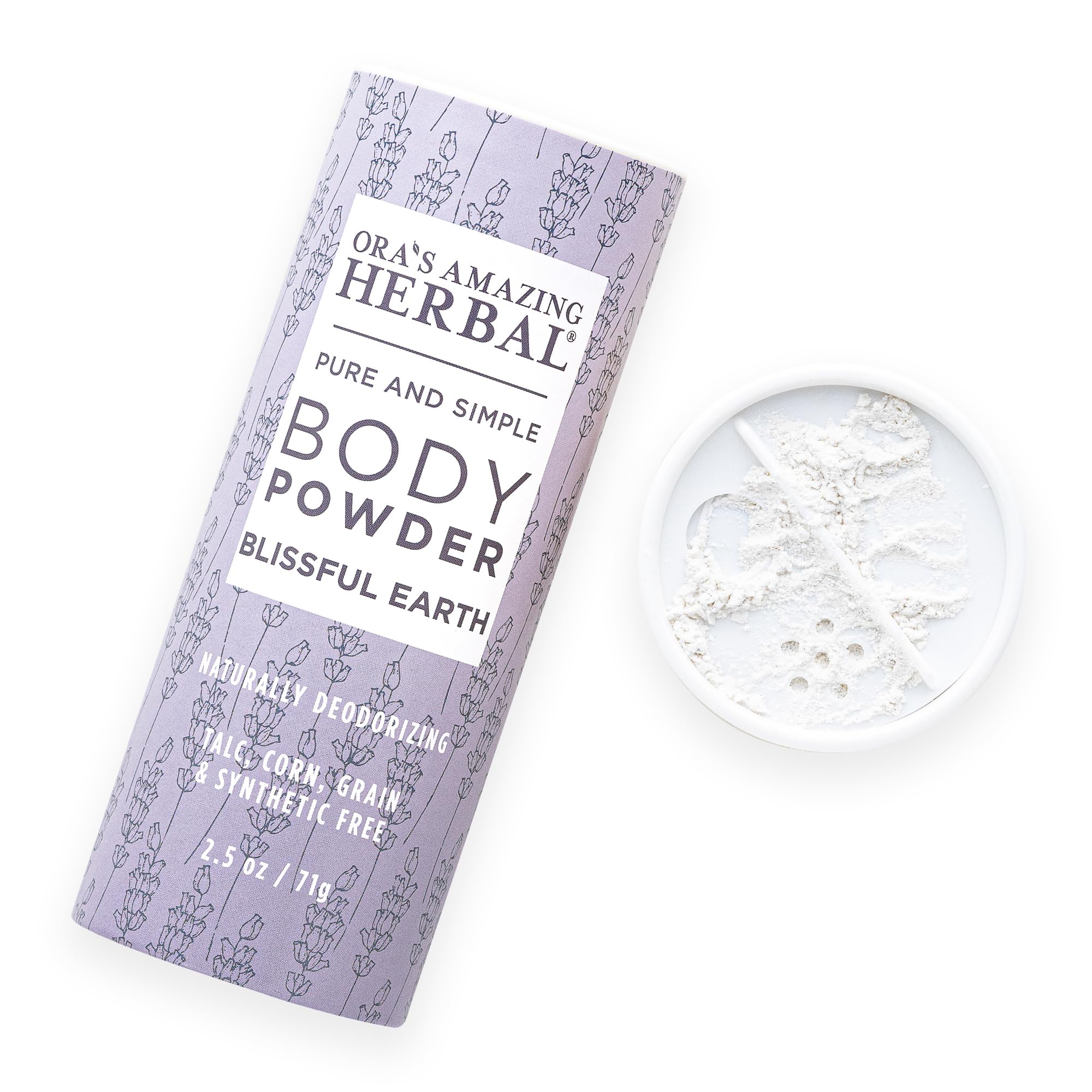 Body Powder, Talc Free Body Powder For Women, Cornstarch Free Talcum Powder, Blissful Earth Scent, Essential Oils Lavender, Veti