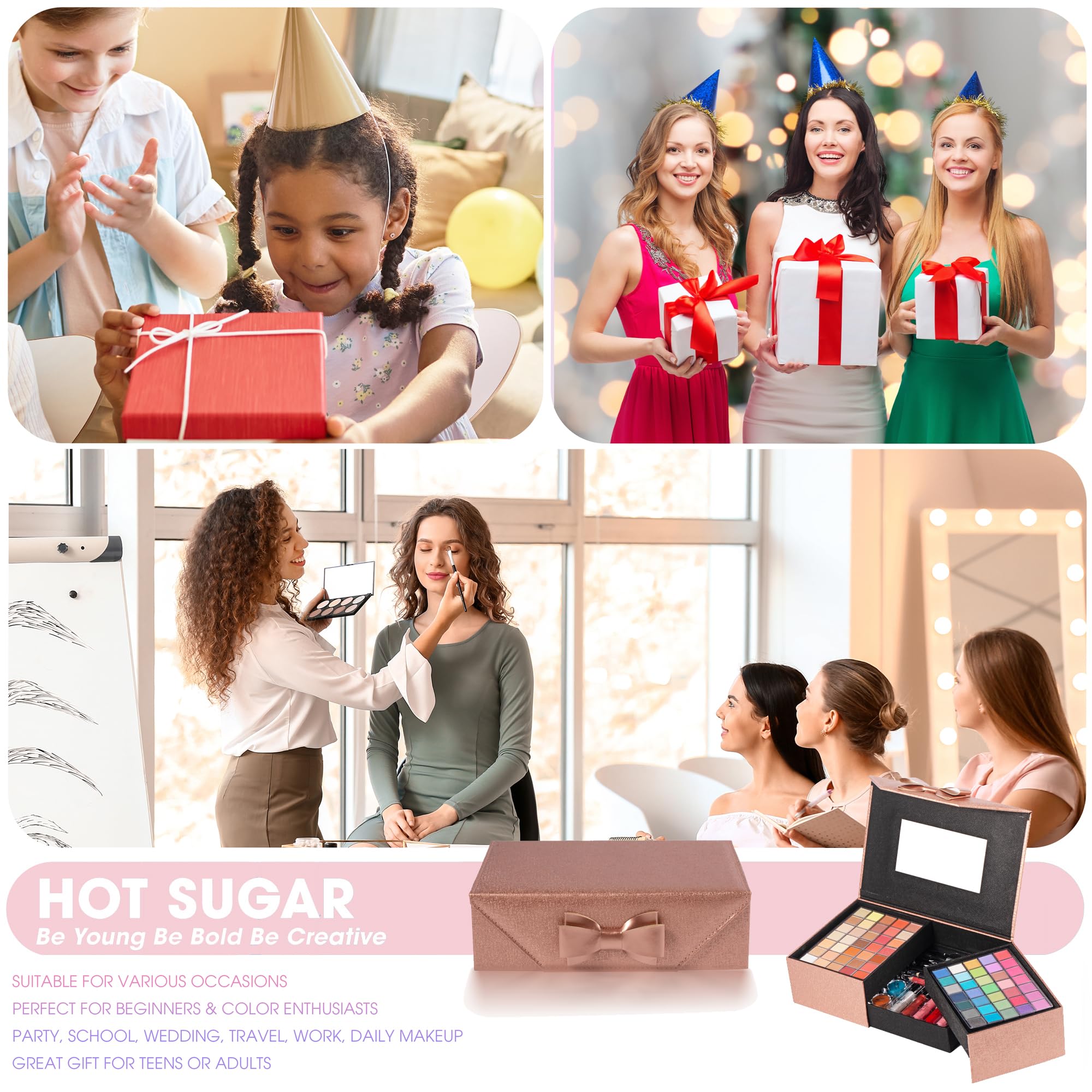 Hot Sugar Girls Makeup Kit For Teenagers, Beginner Makeup Gift Set For Women Full Makeup Kit (Bronze)