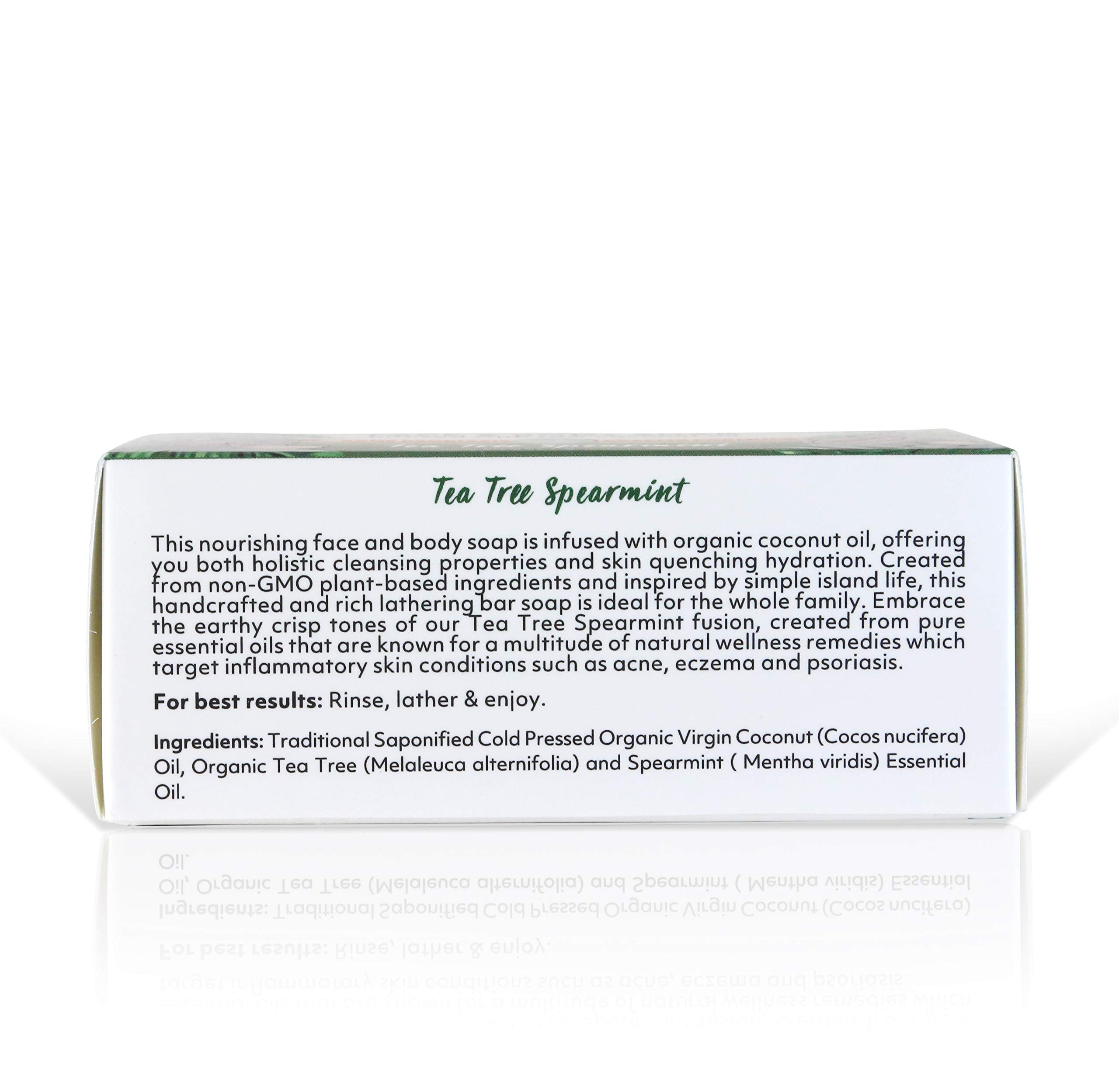 Coco Fiji Soap Bar For Face And Body Infused With Organic Coconut Oil, Tea Tree Spearmint, Essential Oil, Natural Soap For Moist