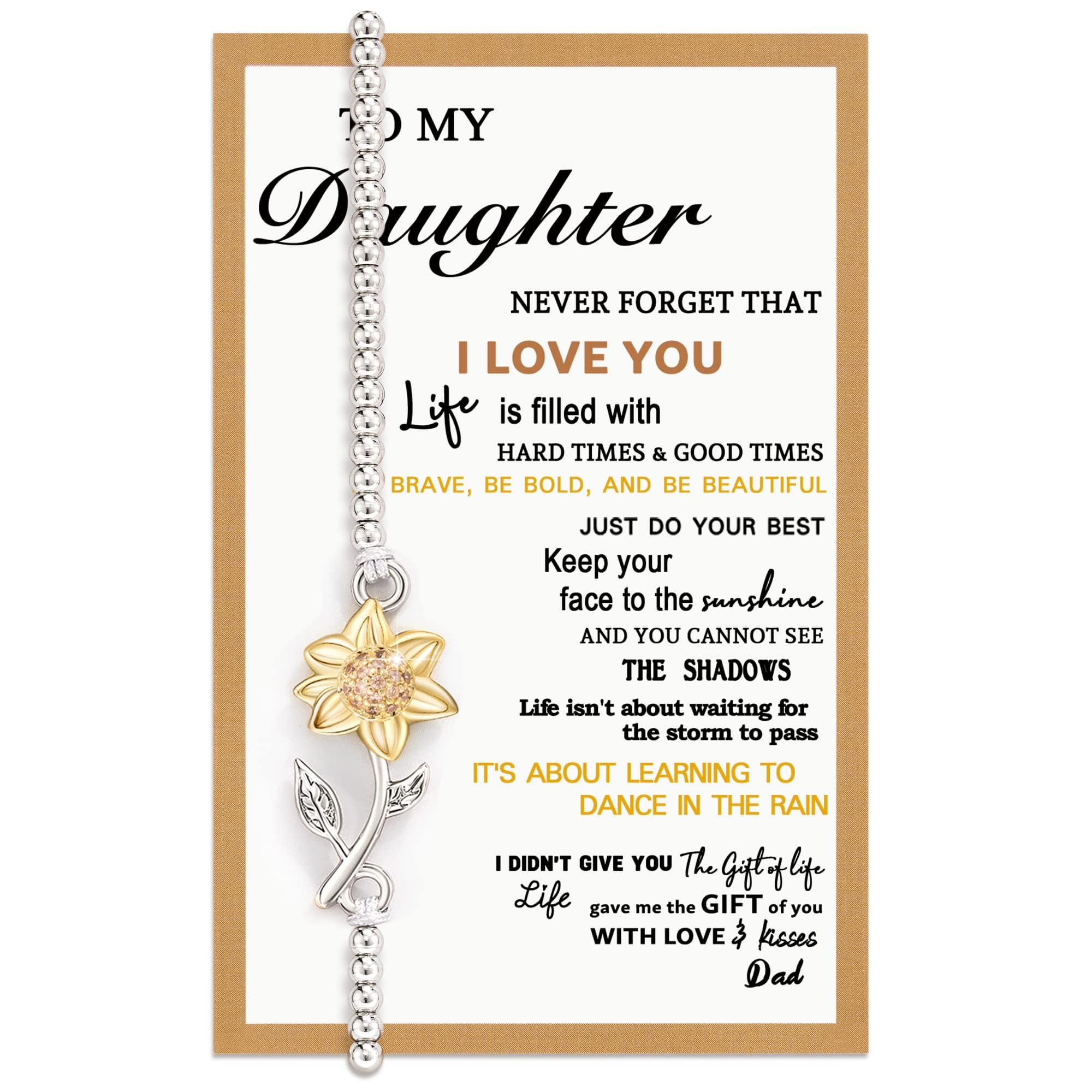Tarsus Daughter Gifts from Dad, Daughter Bracelets Jewelry Birthday Valentines Christmas Gifts for Daughters from Father