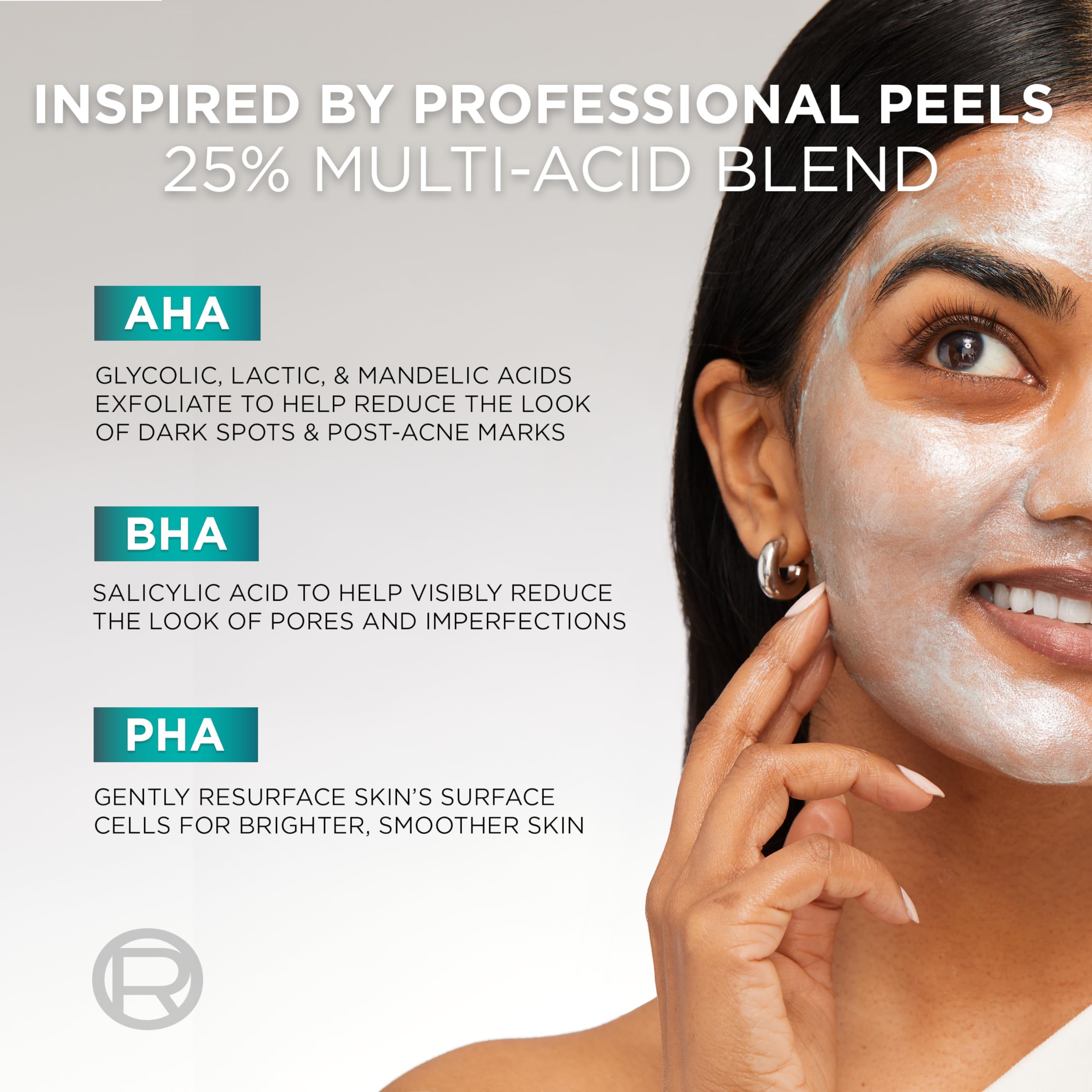 L'Oreal Paris Bright Reveal Dark Spot Exfoliant Peel, 25% AHA BHA PHA Face Exfoliator Solution, Gentle Skincare to Visibly Reduc