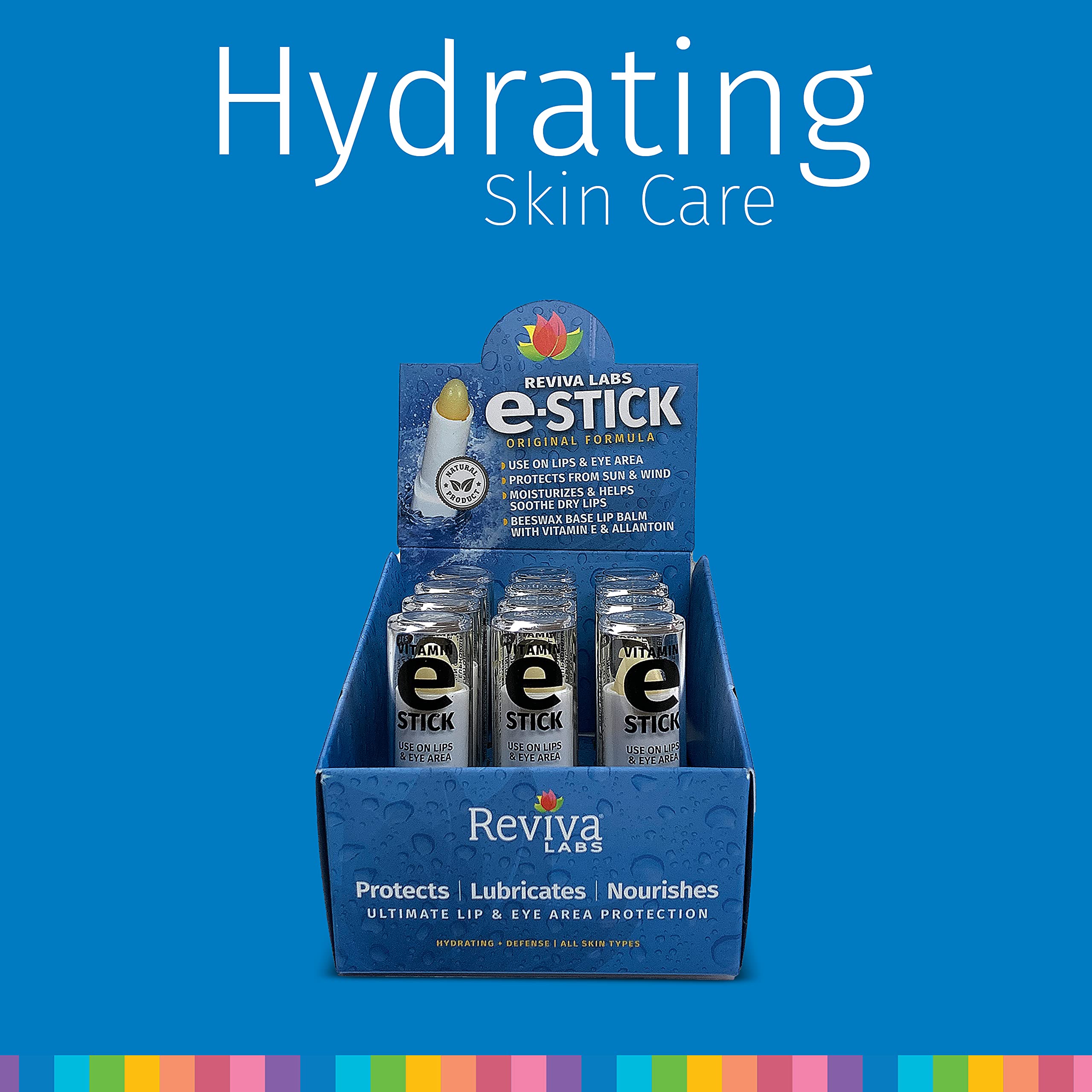 Reviva Labs Vitamin E Stick Balm - Soothing Moisturizer for All Skin Types, Dry Skin Relief, 1/8 oz (3 Pack)