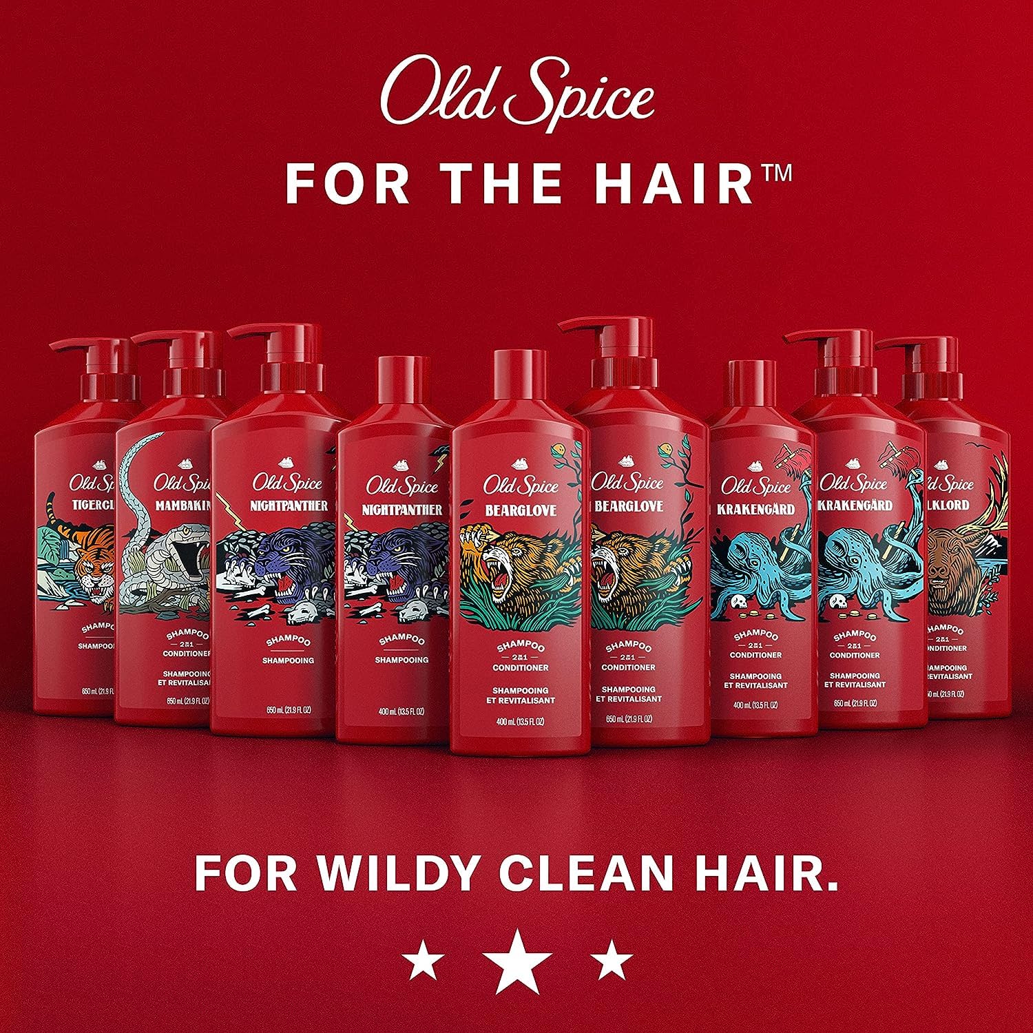 Old Spice Men's 2-in-1 Shampoo and Conditioner, MambaKing, Twin Pack, 43.8 Fl Oz