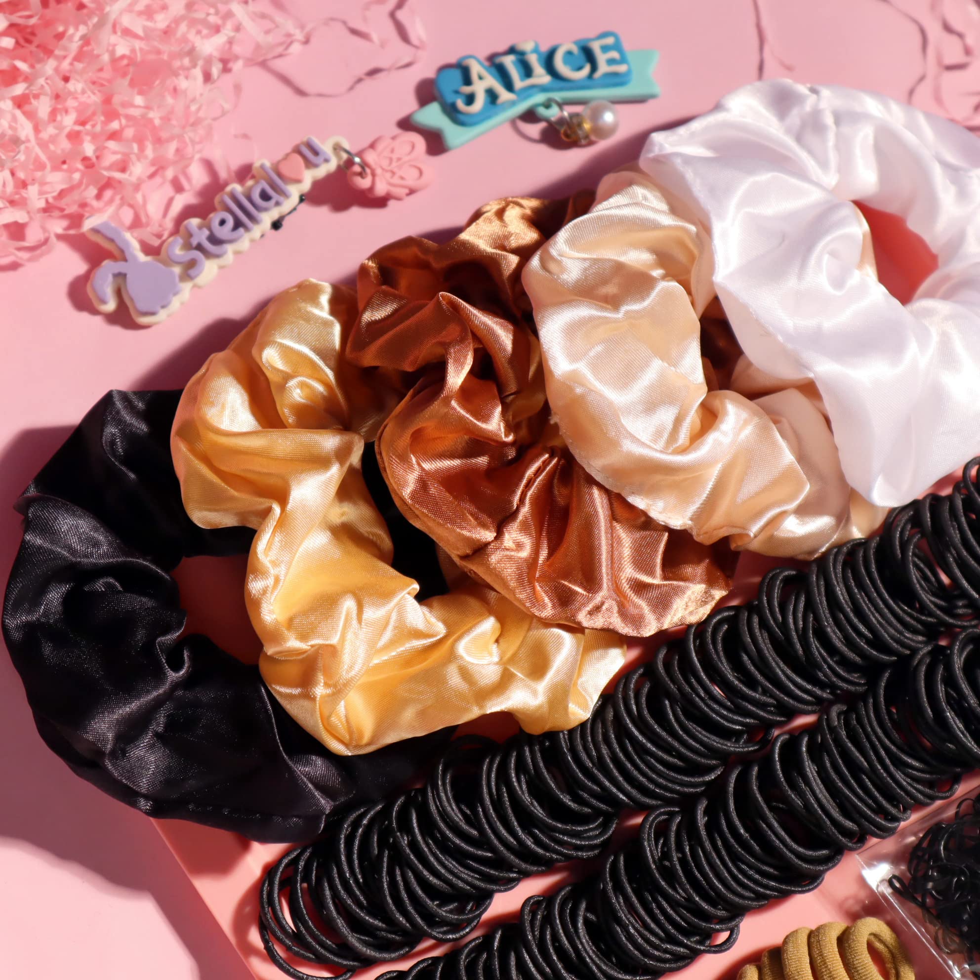 Colour Hair Accessories, Hair Ties, Scrunchies, Ponytail Holders, Traceless Ropes Set For Girls, Women, Babies & Kids (2155 Piec