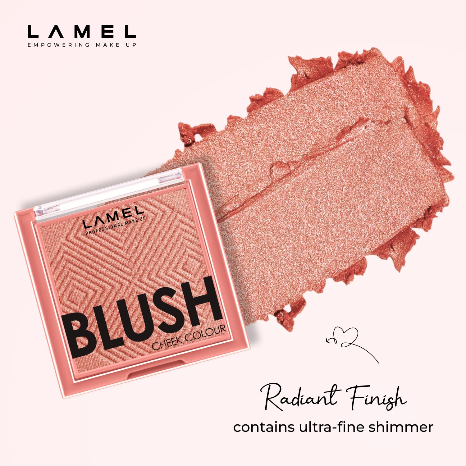 Lamel Blush Cheek Rouge Color Mini - Blendable Natural Blush Powder - Enhances & Defines Shapes & Features - Shading & Contourin