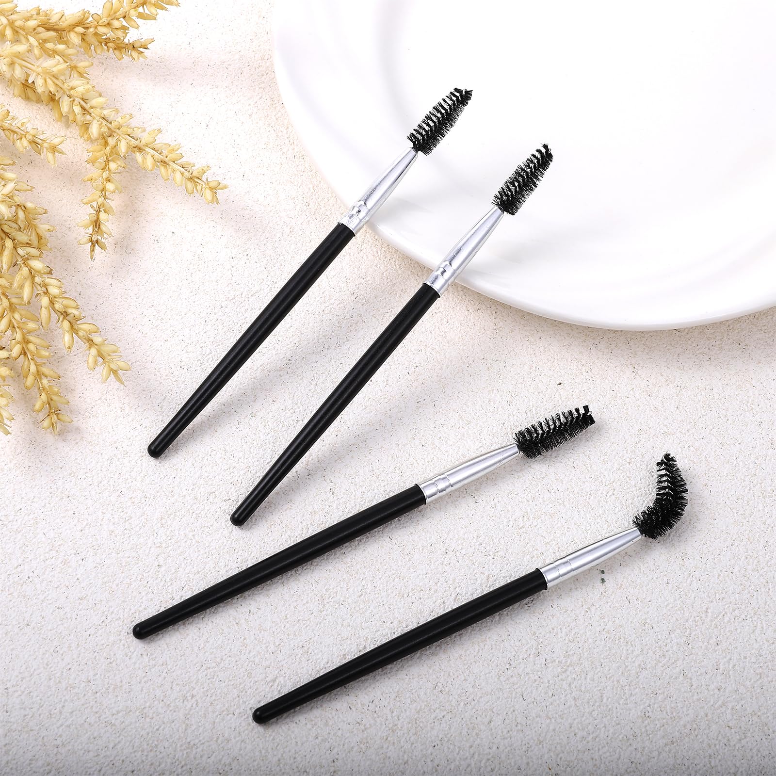 4 Pack Eyebrow Brush Makeup Lash Spoolies Set Reusable Mascara Brush Eyelash Brushes Wands Black Portable Eye Brushes for Eyelas