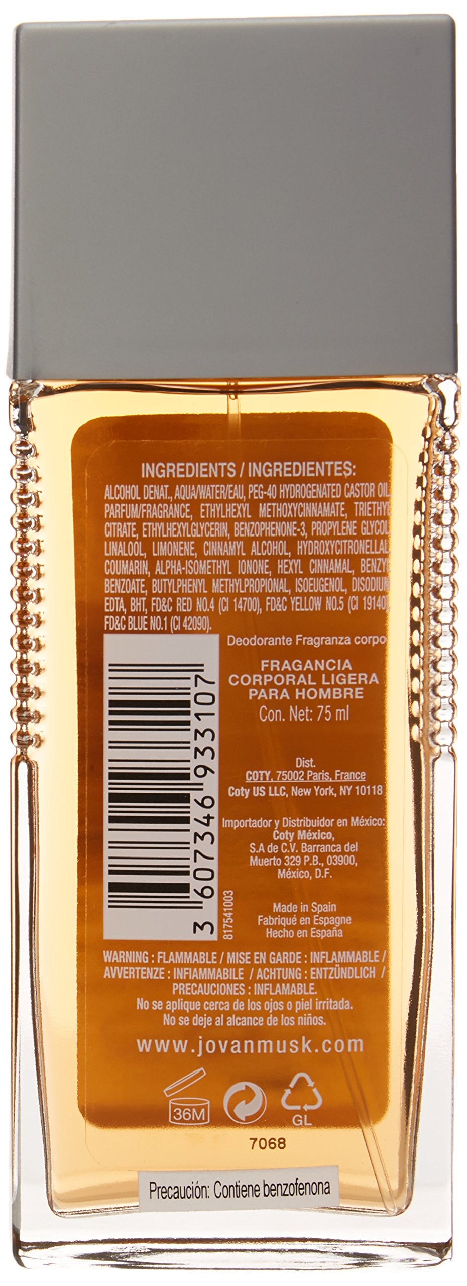 Jovan Musk Mens 25-Ounce Body Fragrance Spray