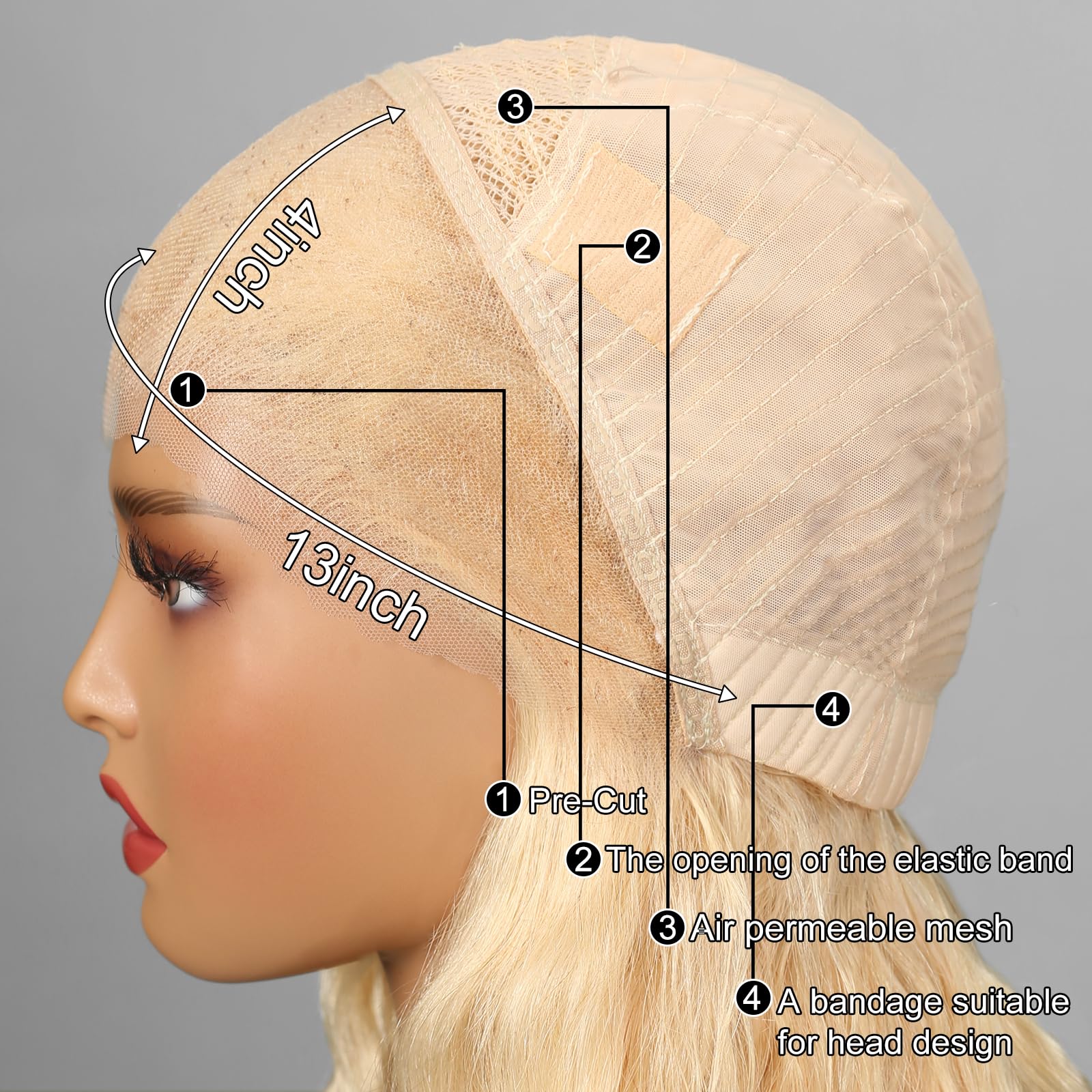 Megalady Beauty Arabella 613 Bob Wig Human Hair 13X4 Ready To Go Glueless Wig 180% Density Straight 613 Bob Wigs Human Hair Pre