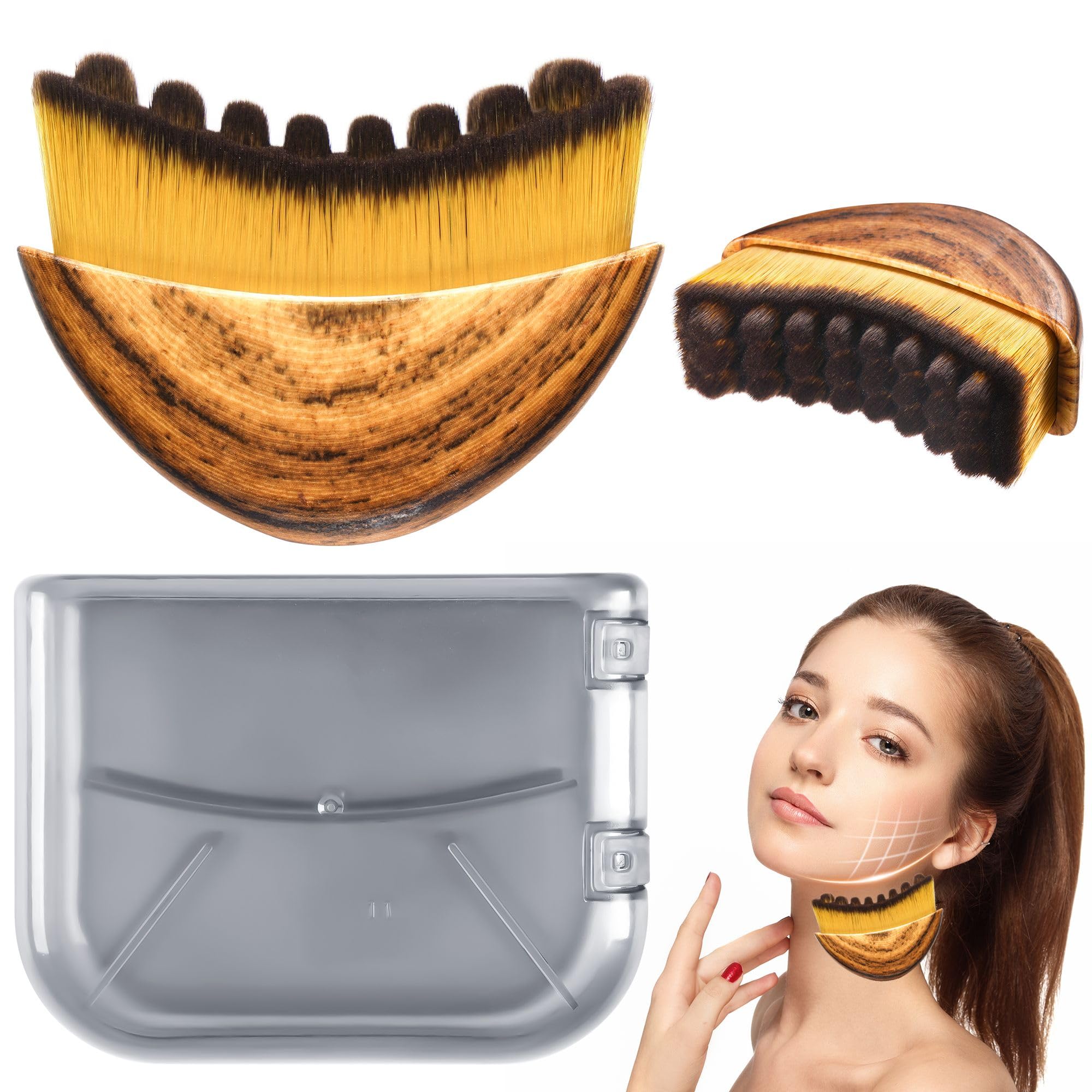 New Lymphatic Contour Face Brush,Lymphatic Drainage Massager for Chin & Neck,Ultra-Soft Bristles Suitable for All Skin Types,Por