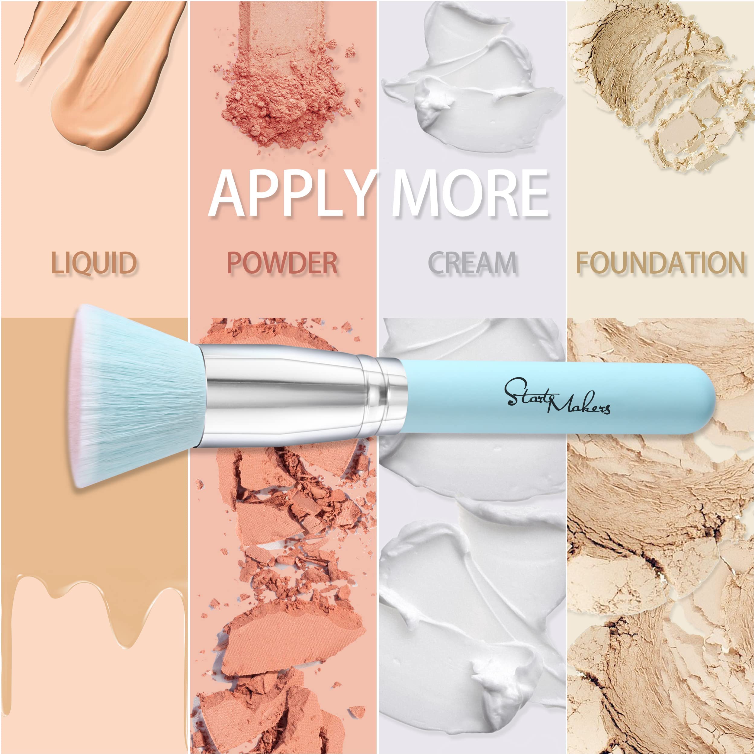Makeup Brushes Foundation Brush for Liquid Makeup, Flat Top Kabuki Foundation Brush Premium Make up Brushes Liquid Blending Mine