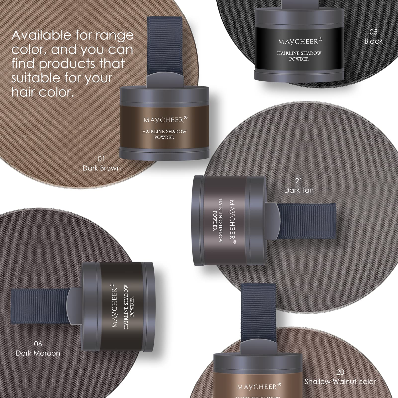 Freeorr Root Touch Up Powder - Hairline Shadow For Thinning Hair, Gray Coverage For Women And Men - Dark Maroon
