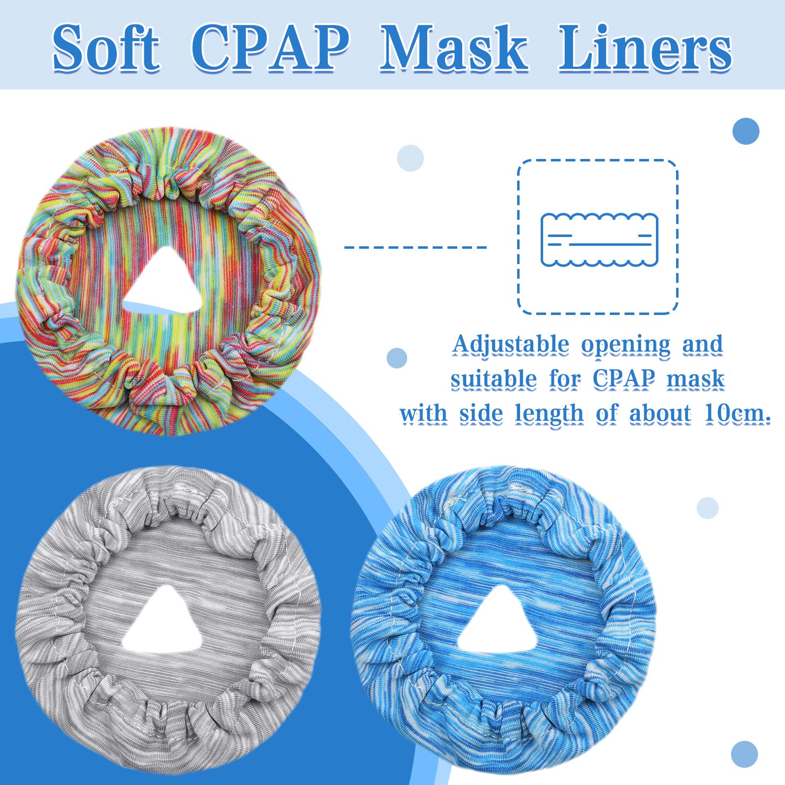 Tudomro 6 Packs Mask Liners for Full Face Cover Cushions Reusable Soft Mask Reduce Facial Redness Apnea(Assorted Color)