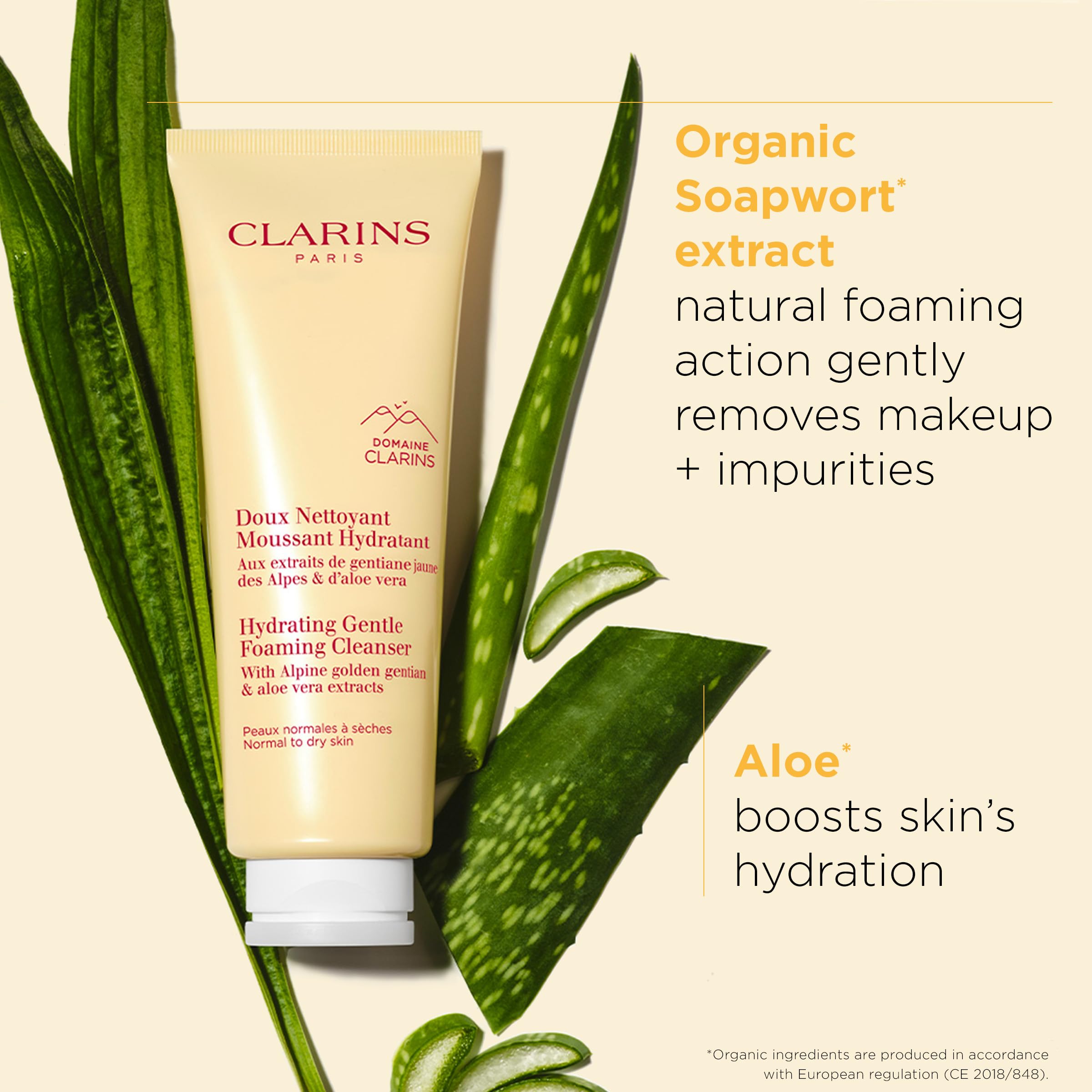 Clarins NEW Hydrating Gentle Foaming Face Cleanser | Cleanses, Soothes, and Softens | Contains Aloe Vera to Boost Hydration | So