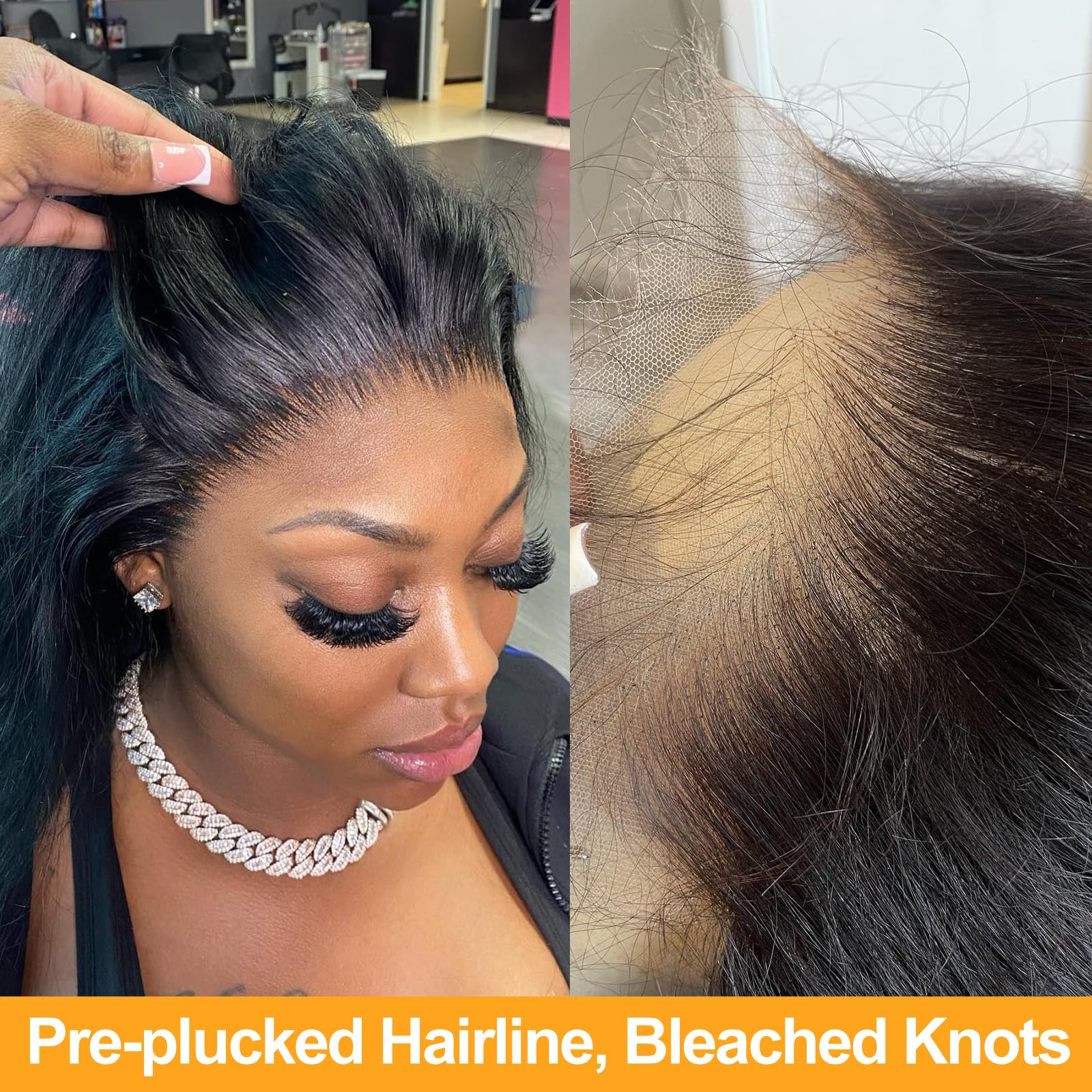 Beeos 13X4 Full Frontal Skinlike Real Hd Lace Frontal Wigs, 250% Density Body Wave Human Hair Wig Pre Plucked Natural Hairline B
