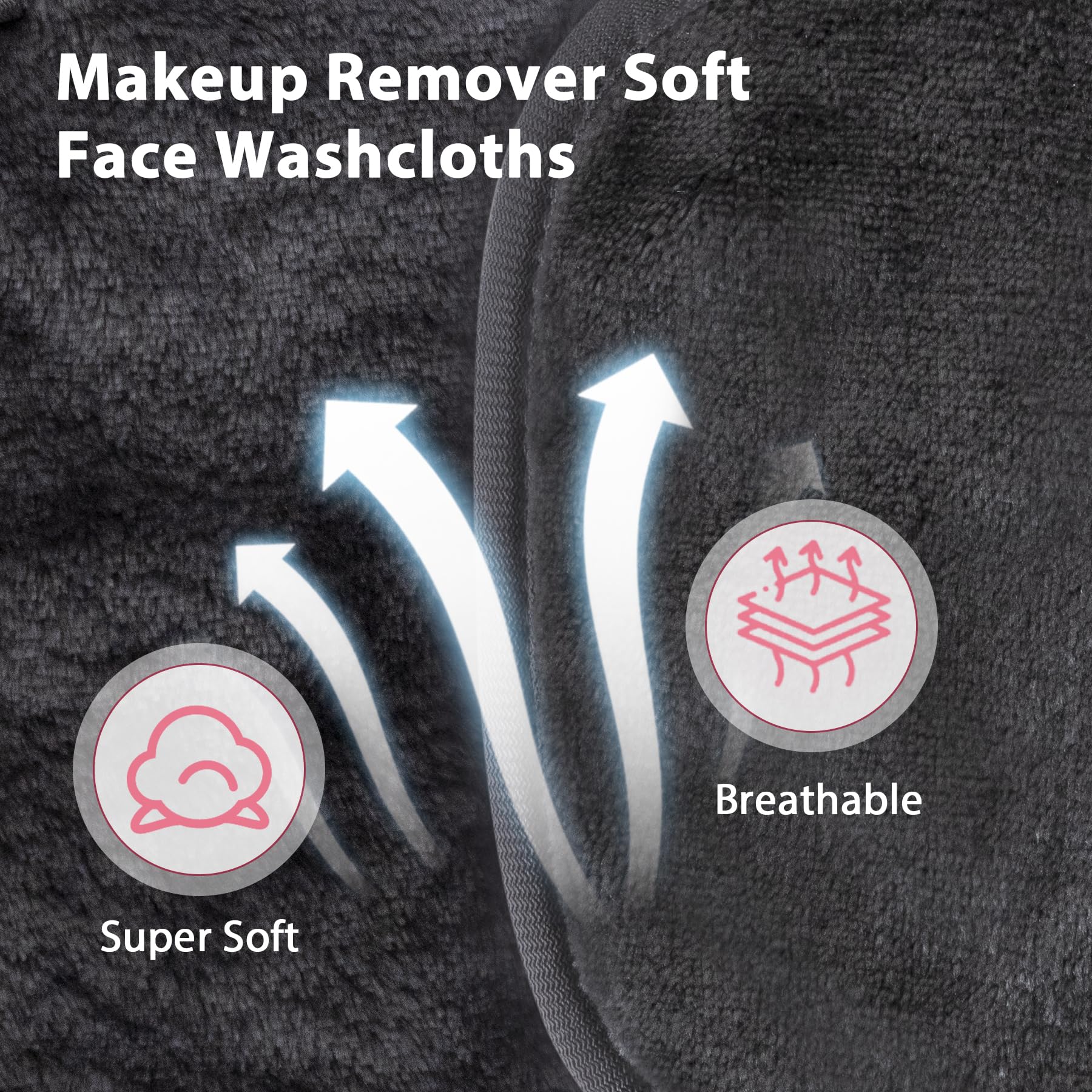 Makeup Remover Cloth, 6'' X 6'' Make Up Towels Reusable Face Cloth For Washing Face, Makeup Remover Pads Microfiber Face Washclo