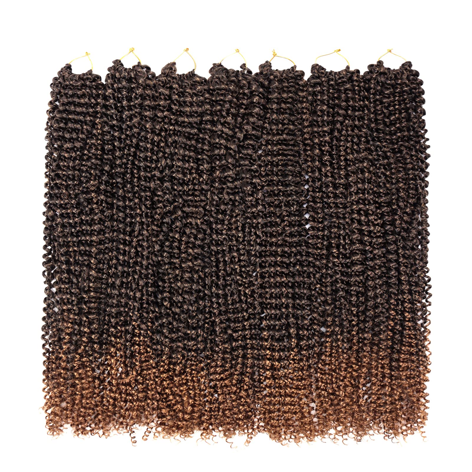 Dorsanee Ombre Brown Passion Twist Hair 24 Inch 7 Packs Water Wave Crochet Hair Long Bohemian Curly Braiding Hair For Butterfly