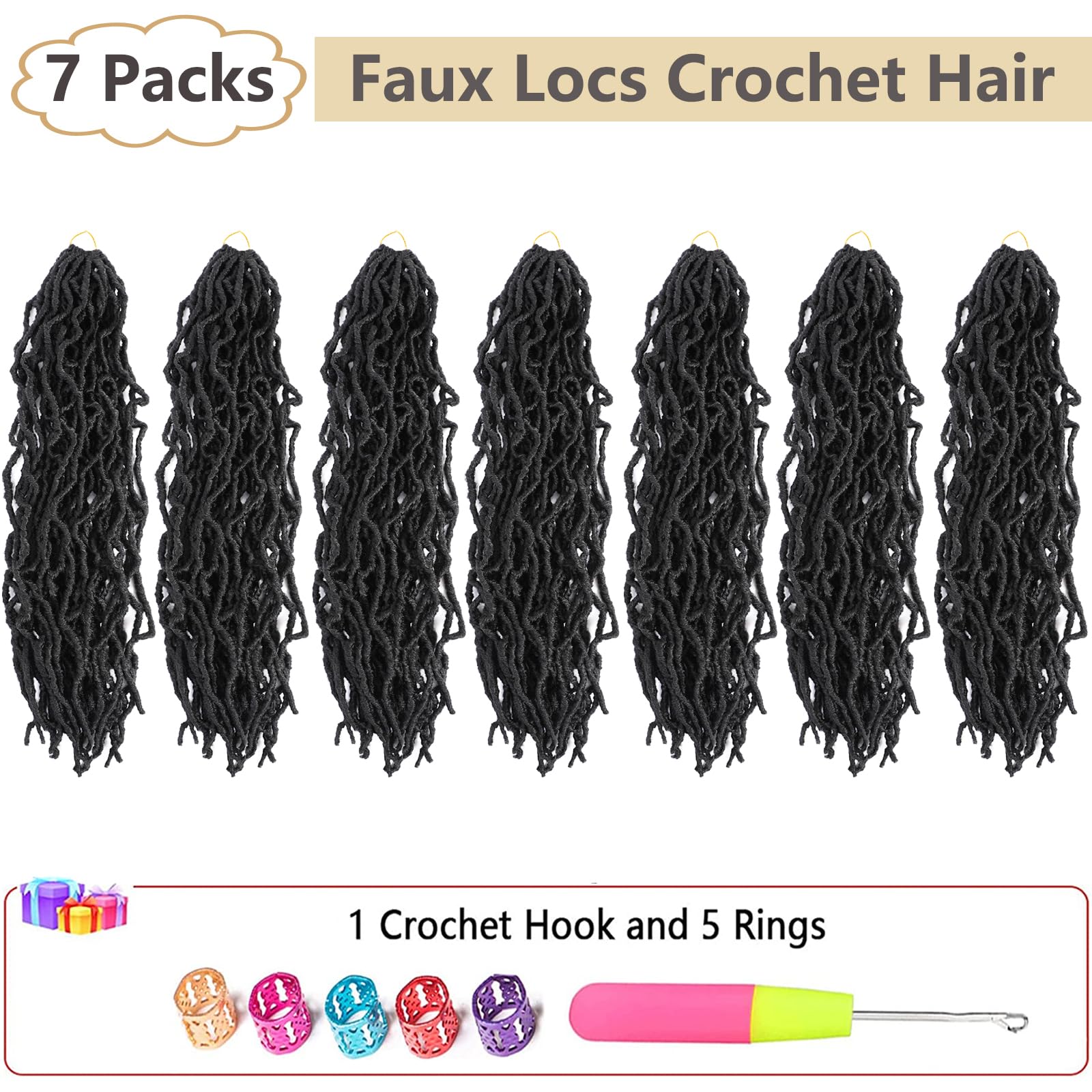 Faux Locs Crochet Hair Soft Locs 18 Inch 7 Packs Crochet Locs For Natural Butterfly Locs Crochet Hair For Black Women Goddess Lo