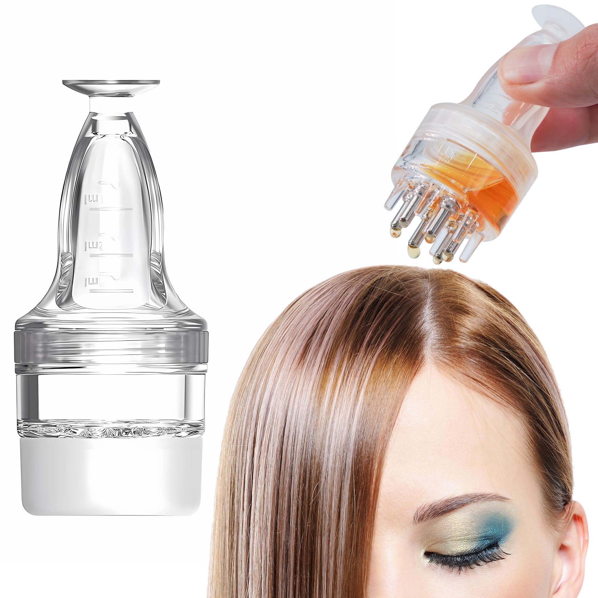 YeulYuuri Hair Oiling Applicator, 3 ml  Portable Root Comb Ball Hair Oil Applicator Bottle, Scalp Massager Hair Growth, Easy to