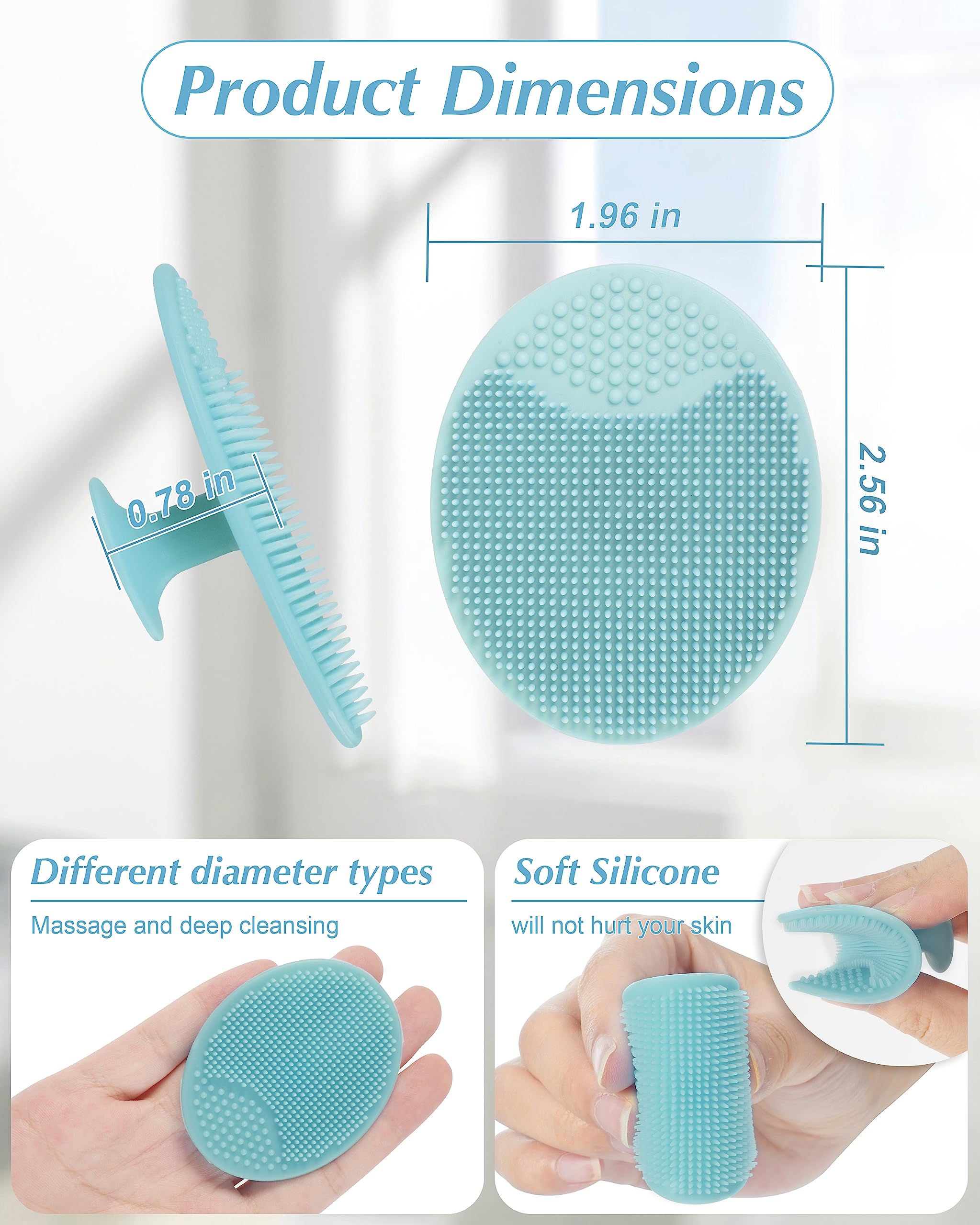 Face Scrubber, 8 Pcs Silicone Face Scrubber Exfoliator For Women, Face Cleansing Brush Blackhead Acne Pore Pad For Deep Cleaning