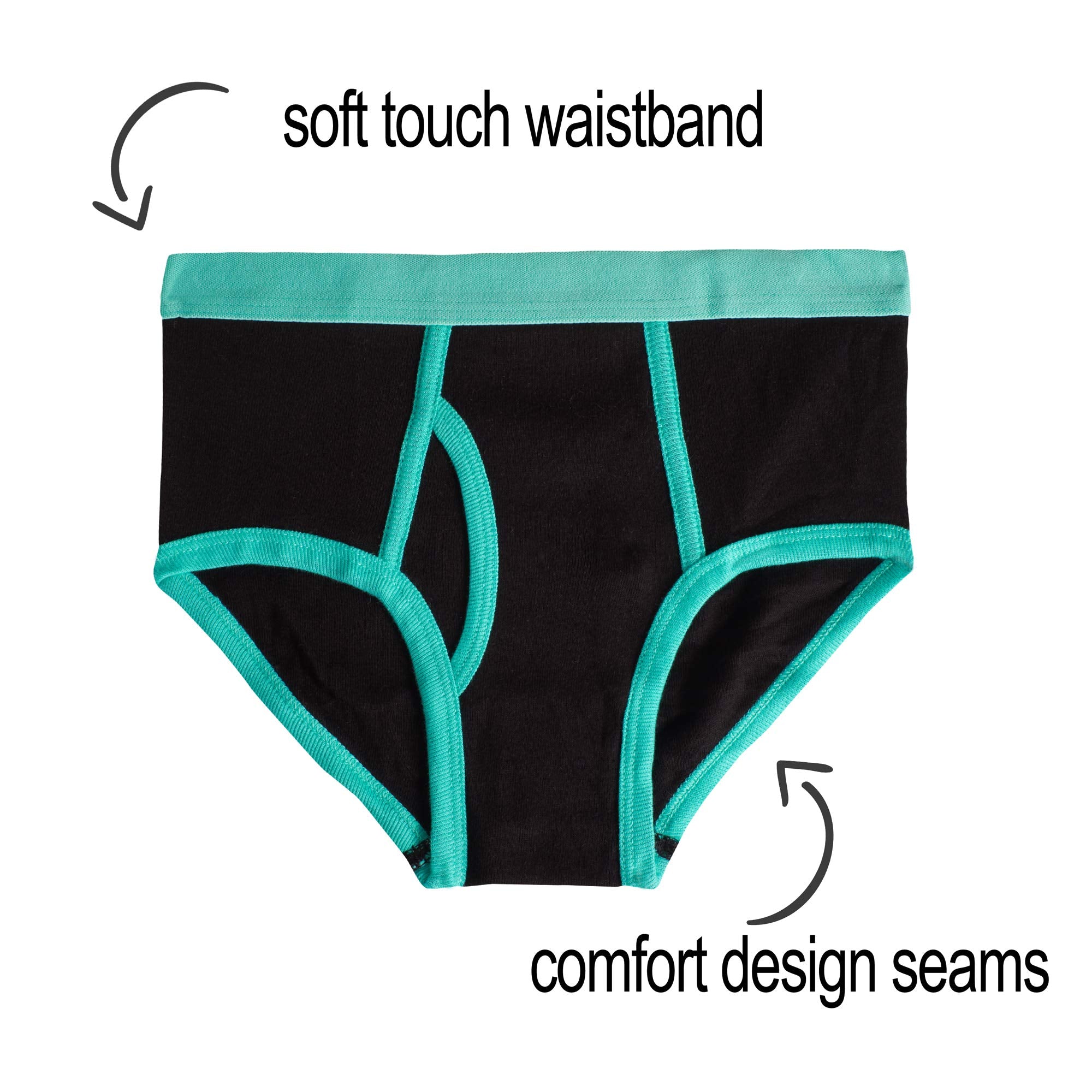 MALLARY BY MATTHEW Boys 100 cotton Briefs Underwear (8 Pack) Basics Multicolored Elastic Briefs, XS